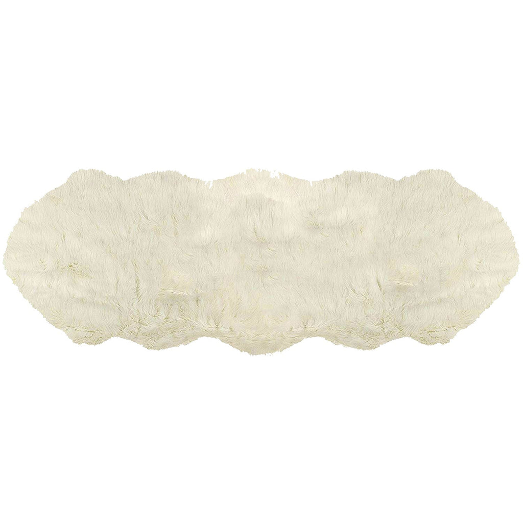 4' X 6' Off White Faux Sheepskin Washable Area Rug