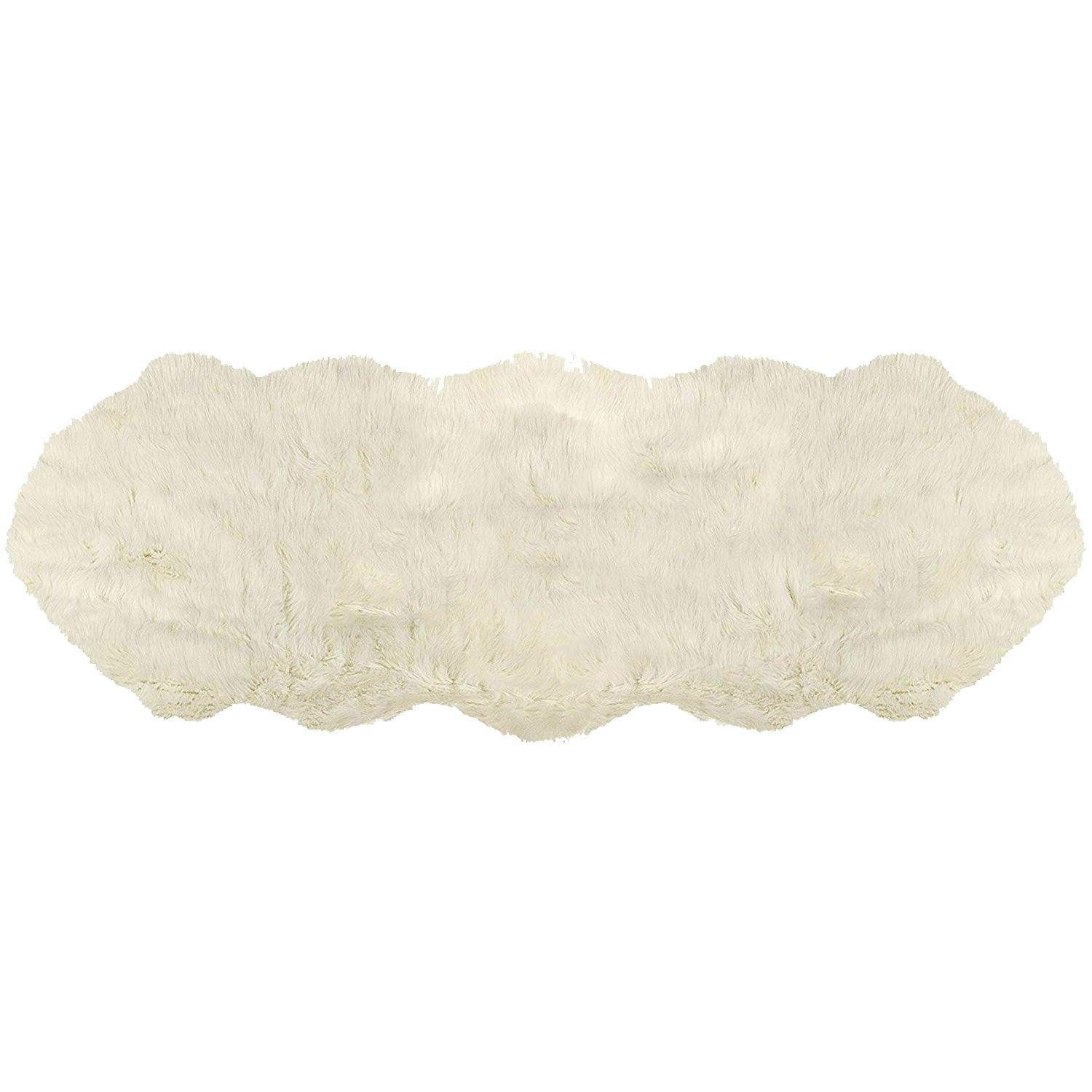 4' X 6' Off White Faux Sheepskin Washable Area Rug
