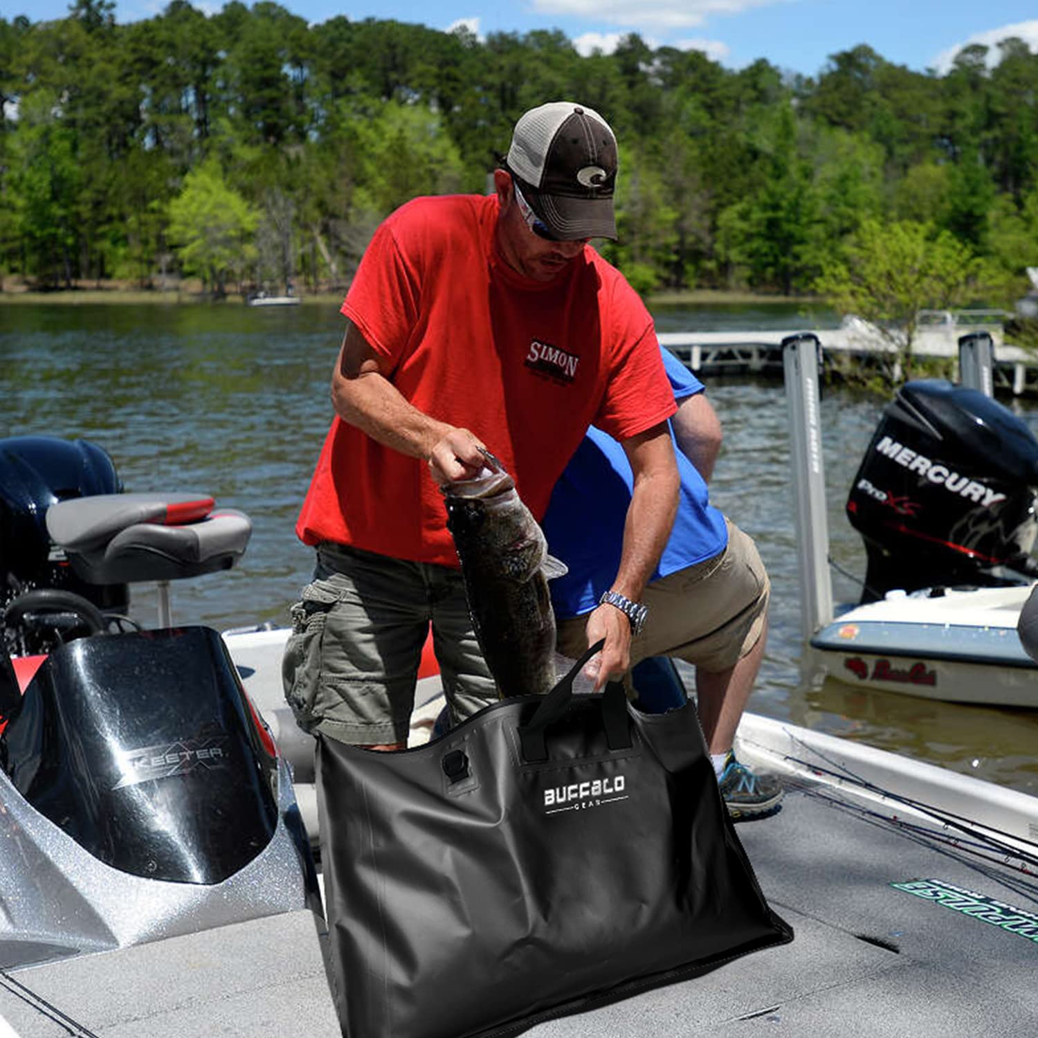 32'' Waterproof Fish Bag With Aerator Pocket for Live Bait