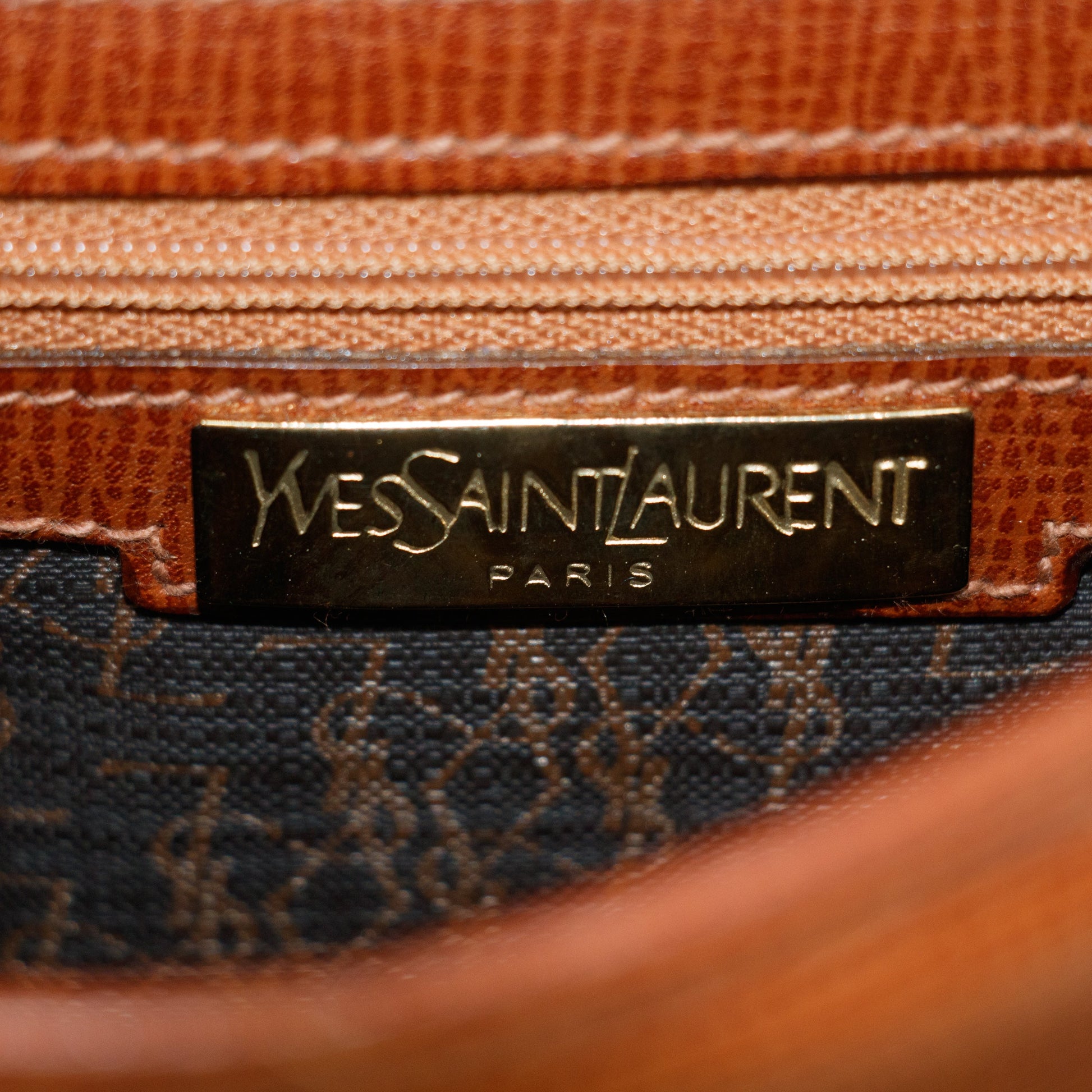 Saint Laurent YSL Brown Grained Leather Crossbody Bag #3235