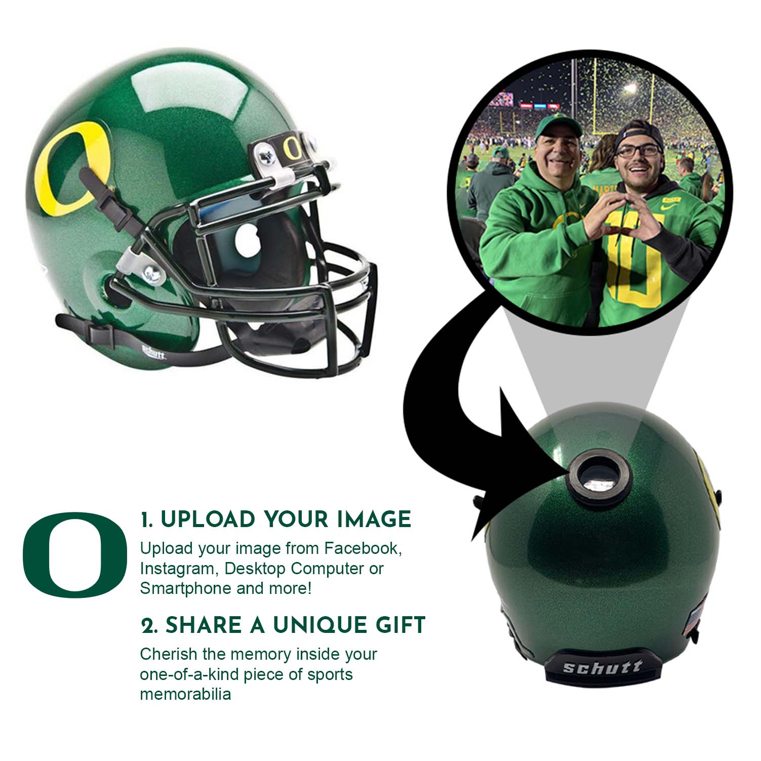 Oregon Ducks College Football Collectible Mini Helmet - Picture Inside - FANZ Collectibles