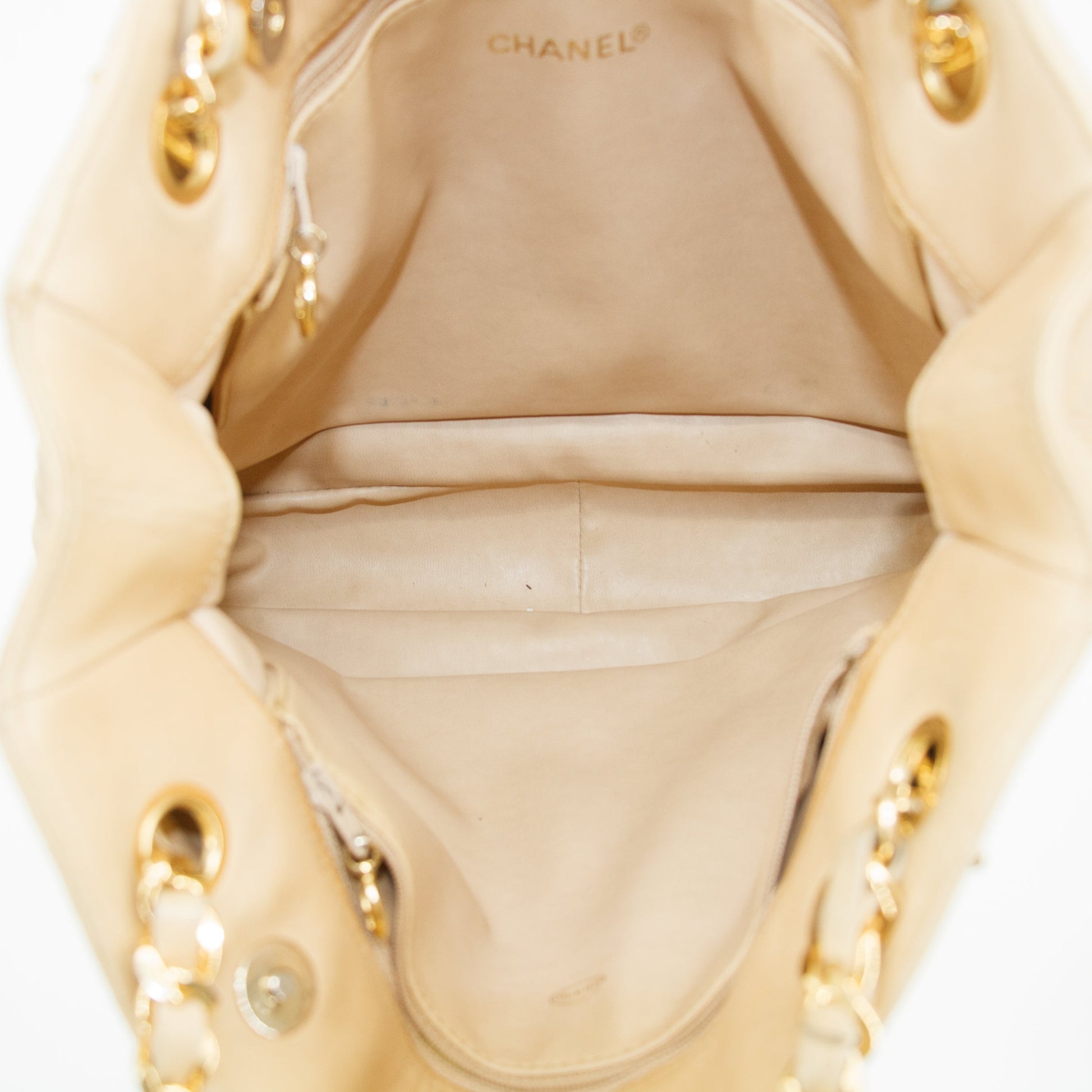Chanel Beige Timeless Matelasse Lambskin Shoulder Bag #3303