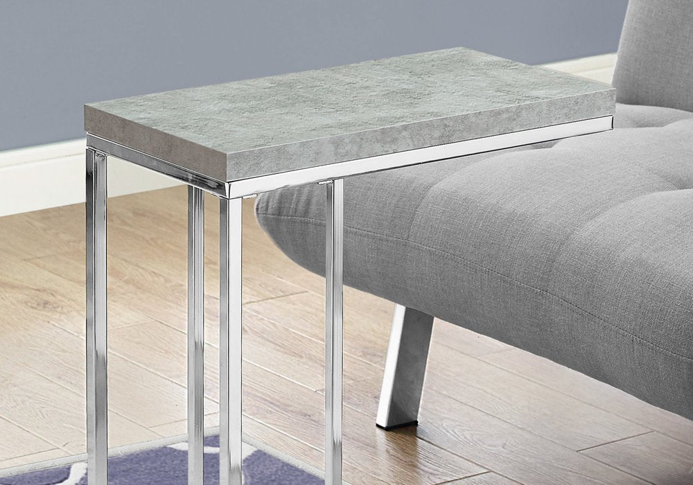 18.25" X 10.25" X 25.25" Cappuccino Particle Board Metal  Accent Table