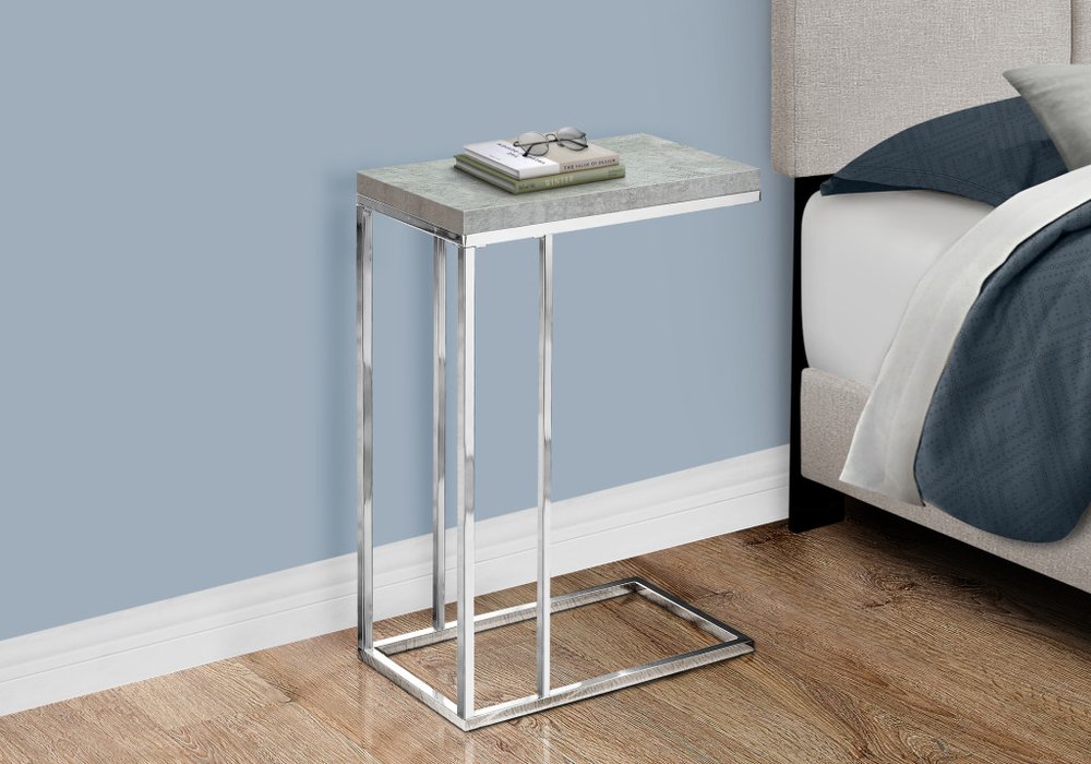 18.25" X 10.25" X 25.25" Cappuccino Particle Board Metal  Accent Table