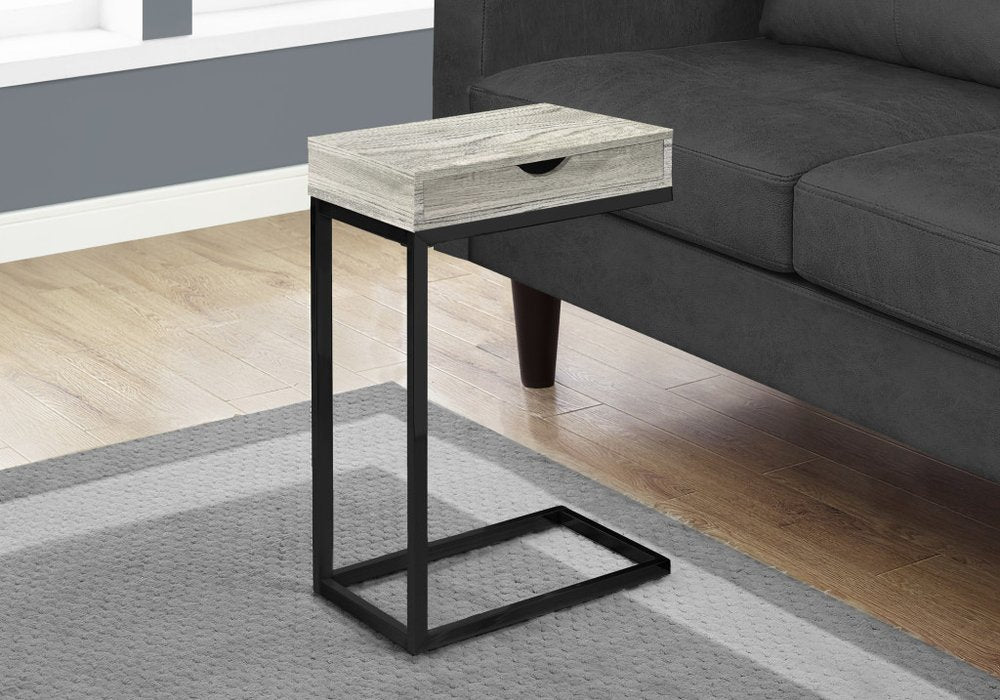 10.25" X 15.75" X 24.5" Cappuccino Finish And Gold Laminated Drawer Accent Table