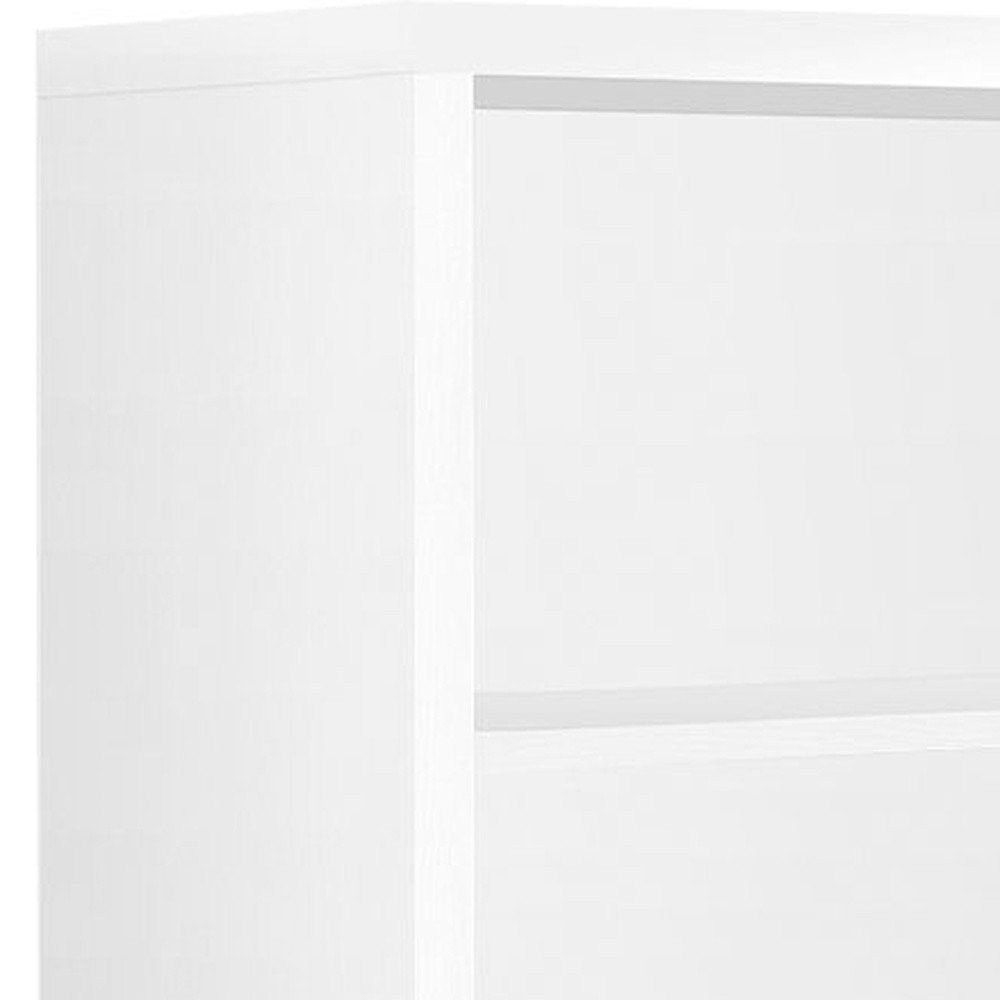 White Wood Adjustable Four Tier Bookcase