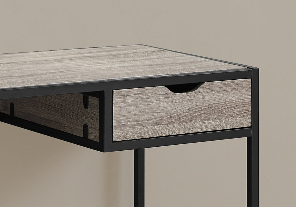 20" x 42.25" x 30" Dark Taupe Black Mdf Metal  Computer Desk