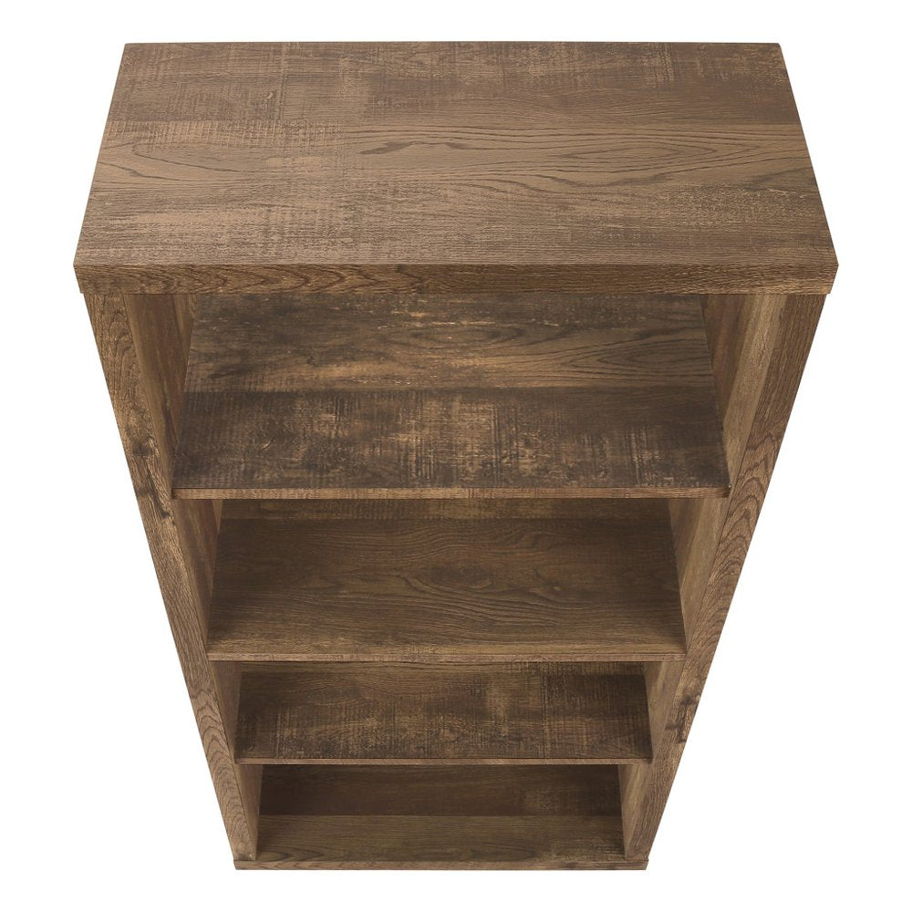 White Wood Adjustable Four Tier Bookcase