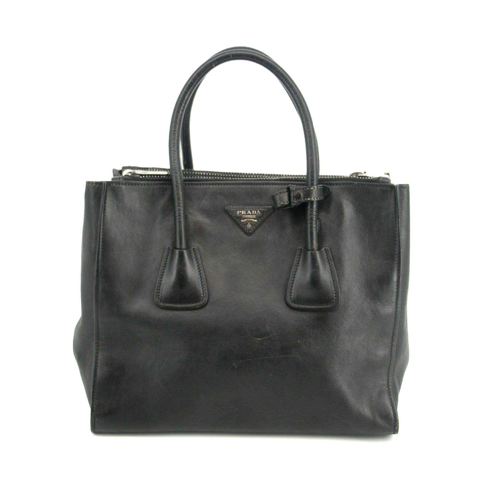 Louis Vuitton Monogram Canvas Alma PM Brown Tote Bag #Prada Glaze Calf Black City Twin Pocket Tote Bag -#3340