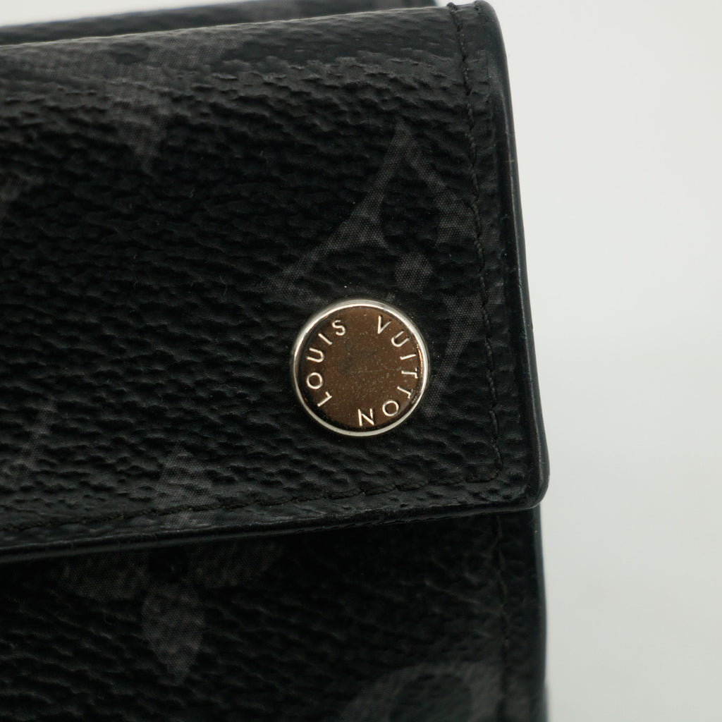 Louis Vuitton Discovery Eclipse Monogram Black Compact Wallet  #3383