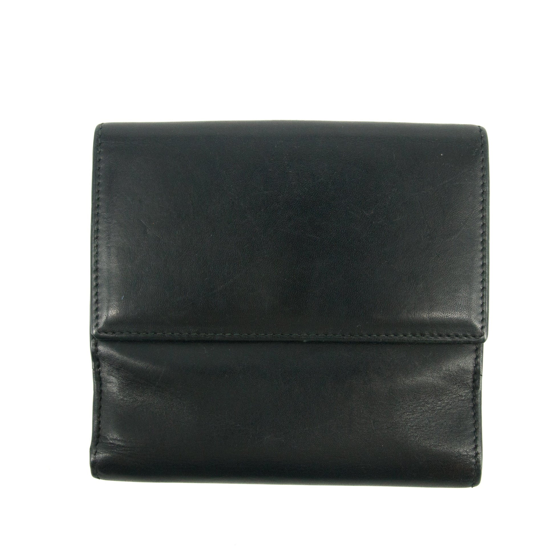 Gucci Black Leather Bifold Wallet w/ Silver Hardware #3398
