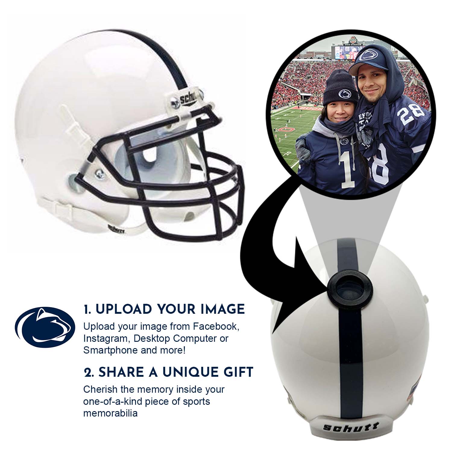 Penn State Nittany Lions College Football Collectible Mini Helmet - Picture Inside - FANZ Collectibles