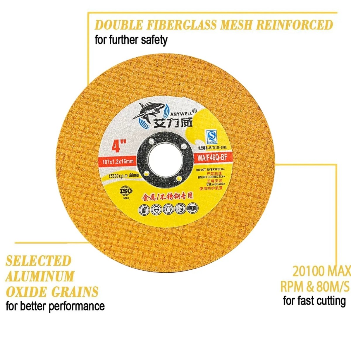 Cut Off Wheels 4 inch Thin Metal (50 pcs) & Stainless SteelCutting Wheel, Professional Fast Cutting Disc