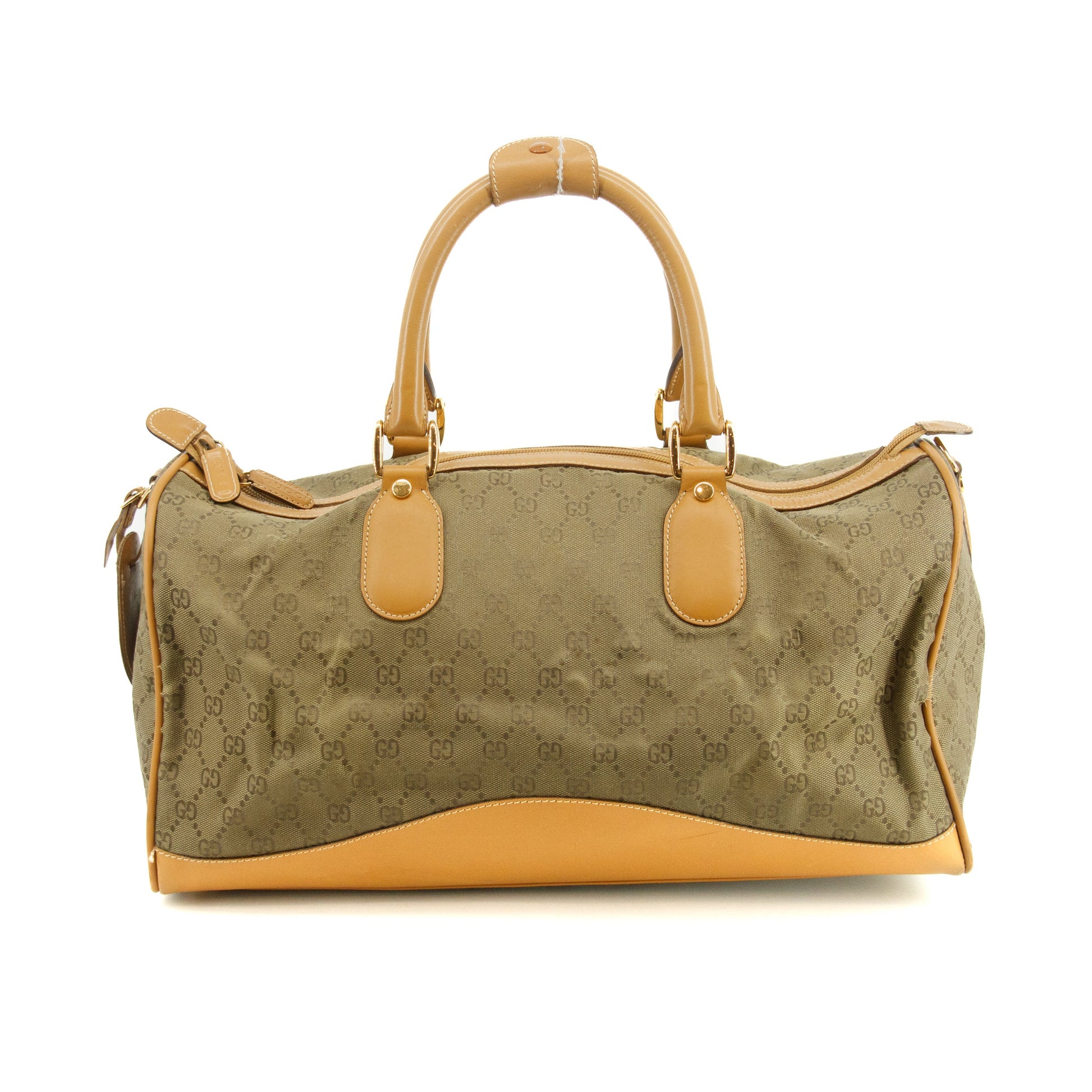 Gucci GG Canvas Green 2Way Boston Bag #3400