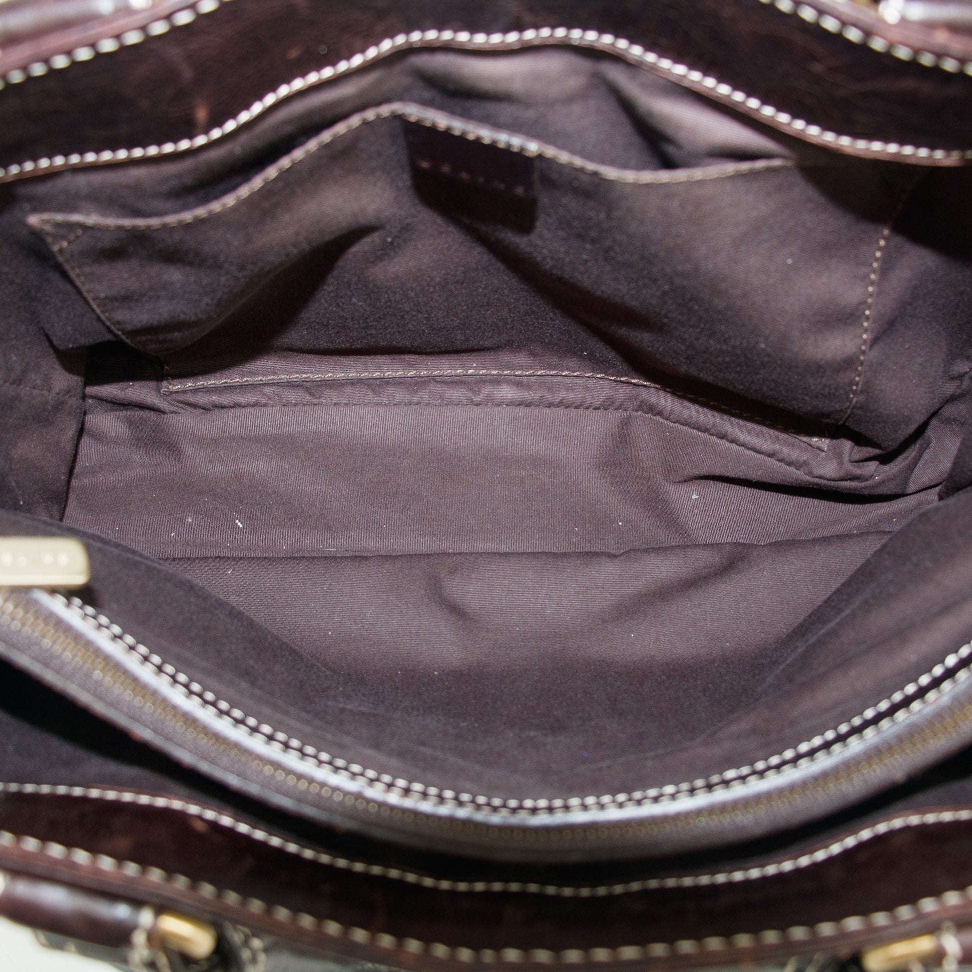 Celine Dark Brown Leather Boogie Tote Bag #3424