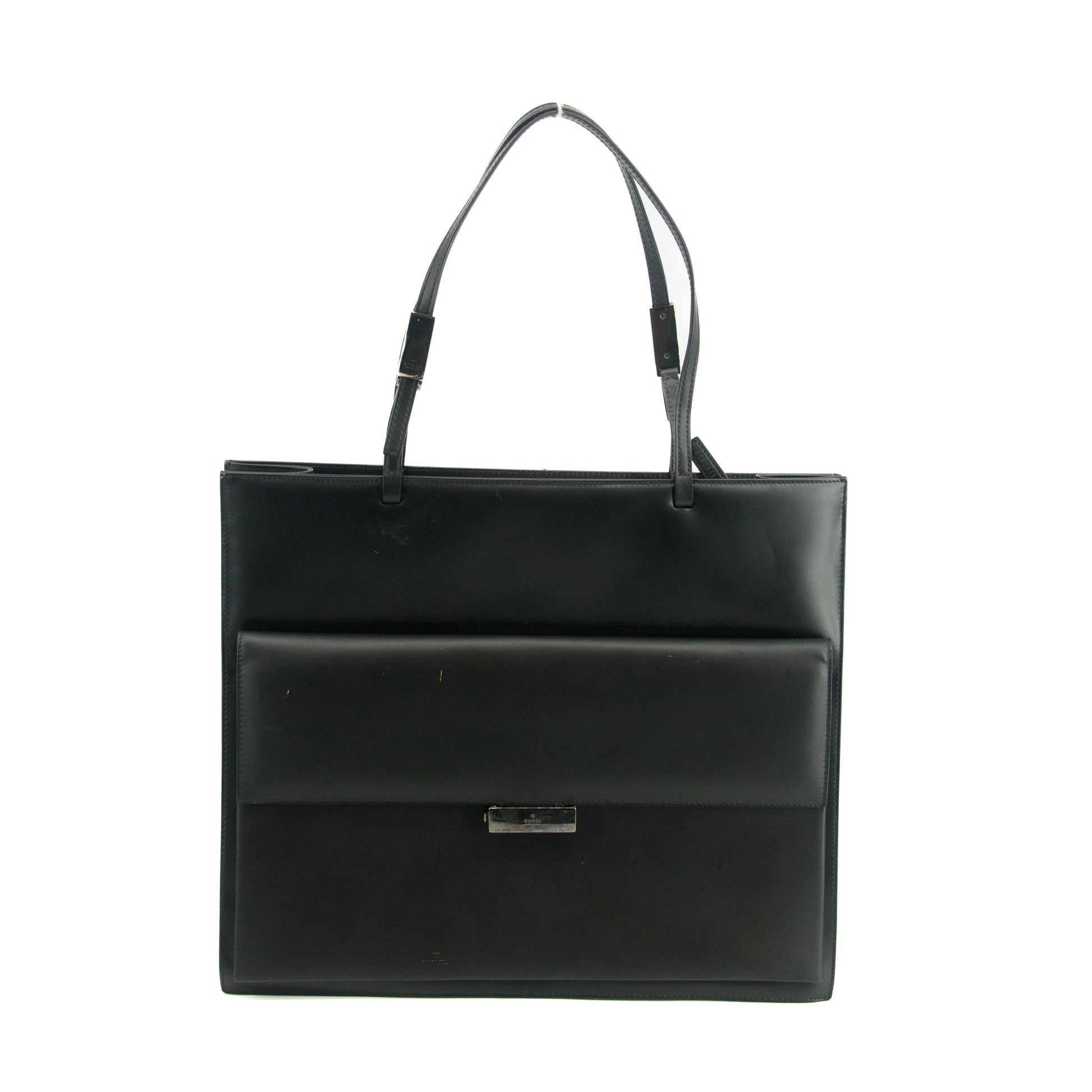 Gucci Black Smooth Leather Business Shoulder Bag #3432