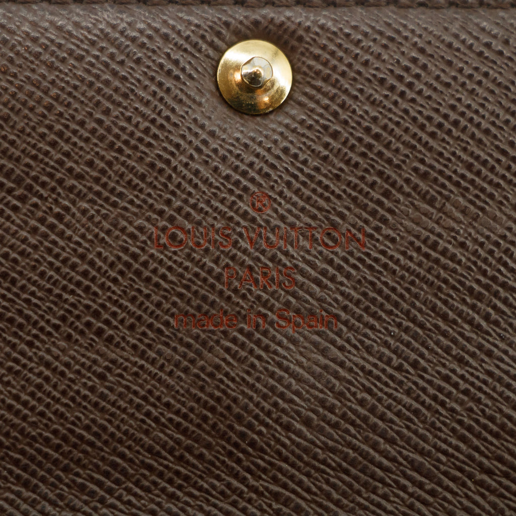 Louis Vuitton Damier Ebene Sarah Wallet Brown #3436