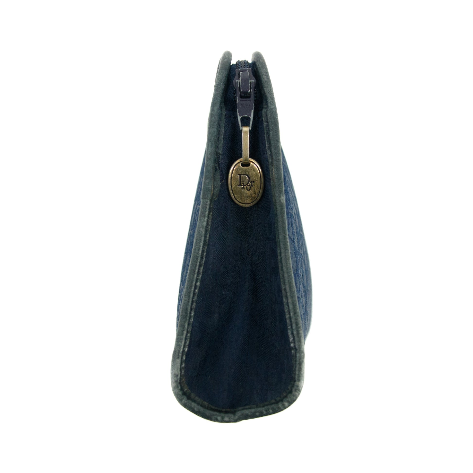 Christian Dior Vintage Trotter Blue Canvas Pouch #3439