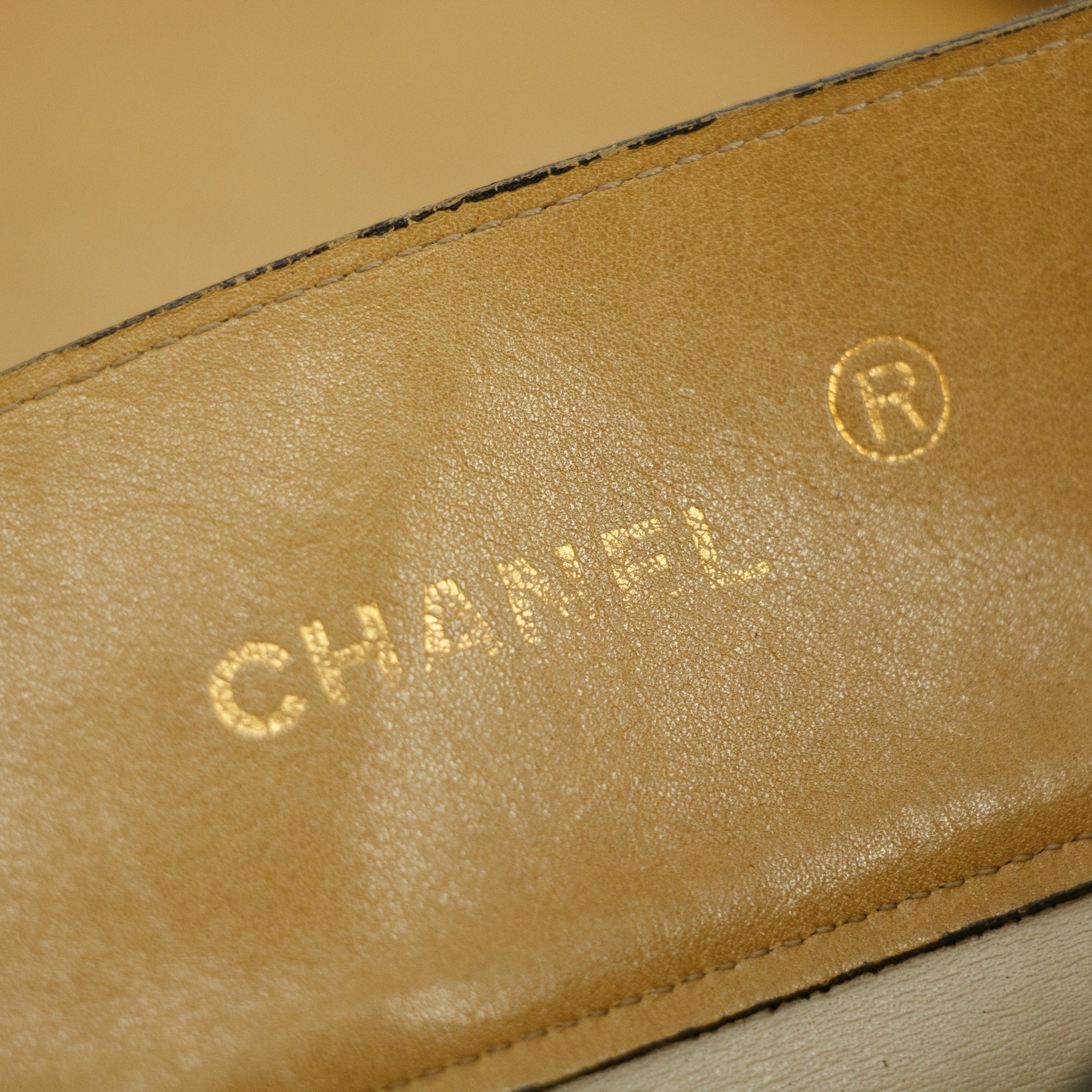 Chanel Coco Mark Beige Lambskin CC Logo Chain Shoulder Bag #3453
