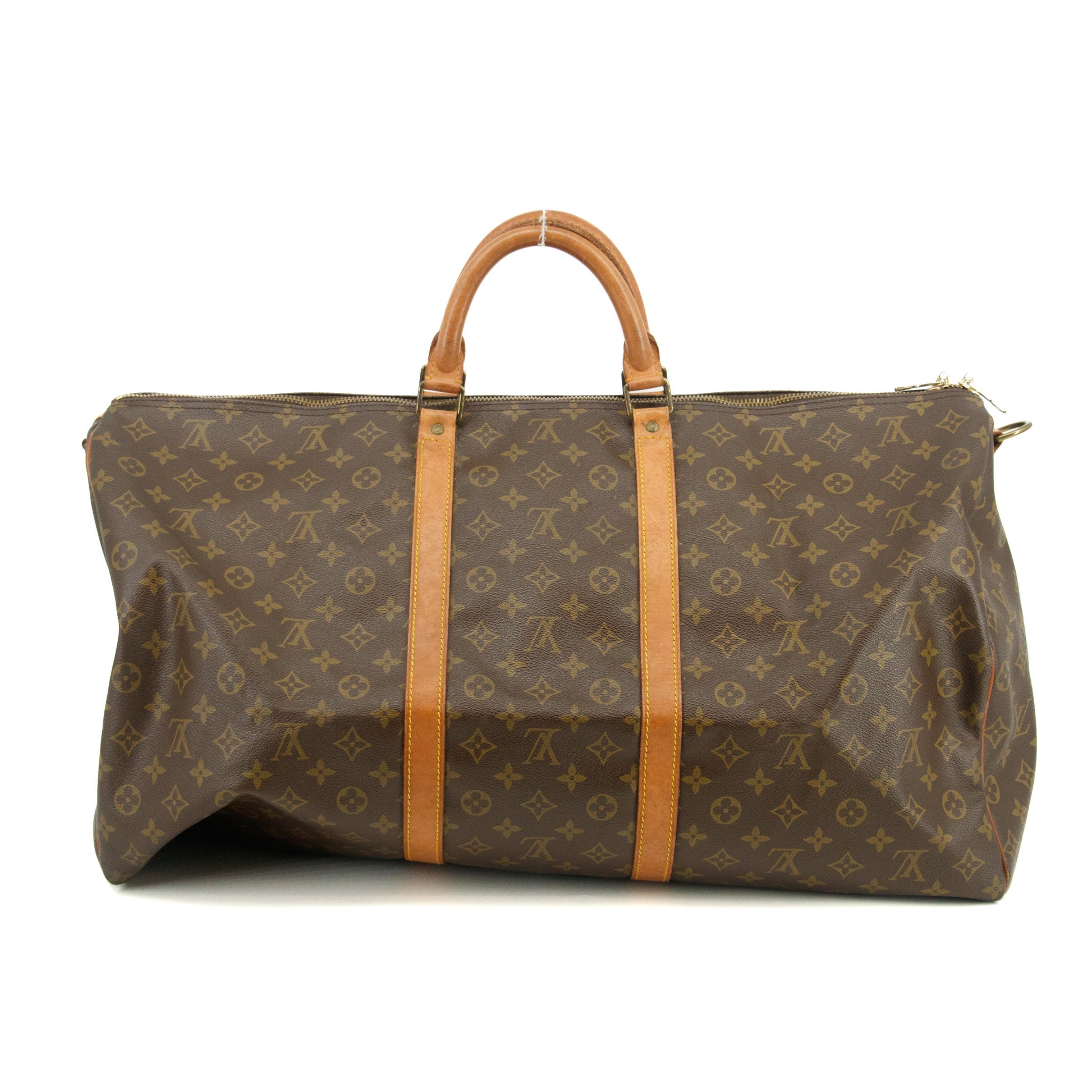 Louis Vuitton Monogram Canvas Brown Keepall 60 Bandouliere Boston Bag  #3456
