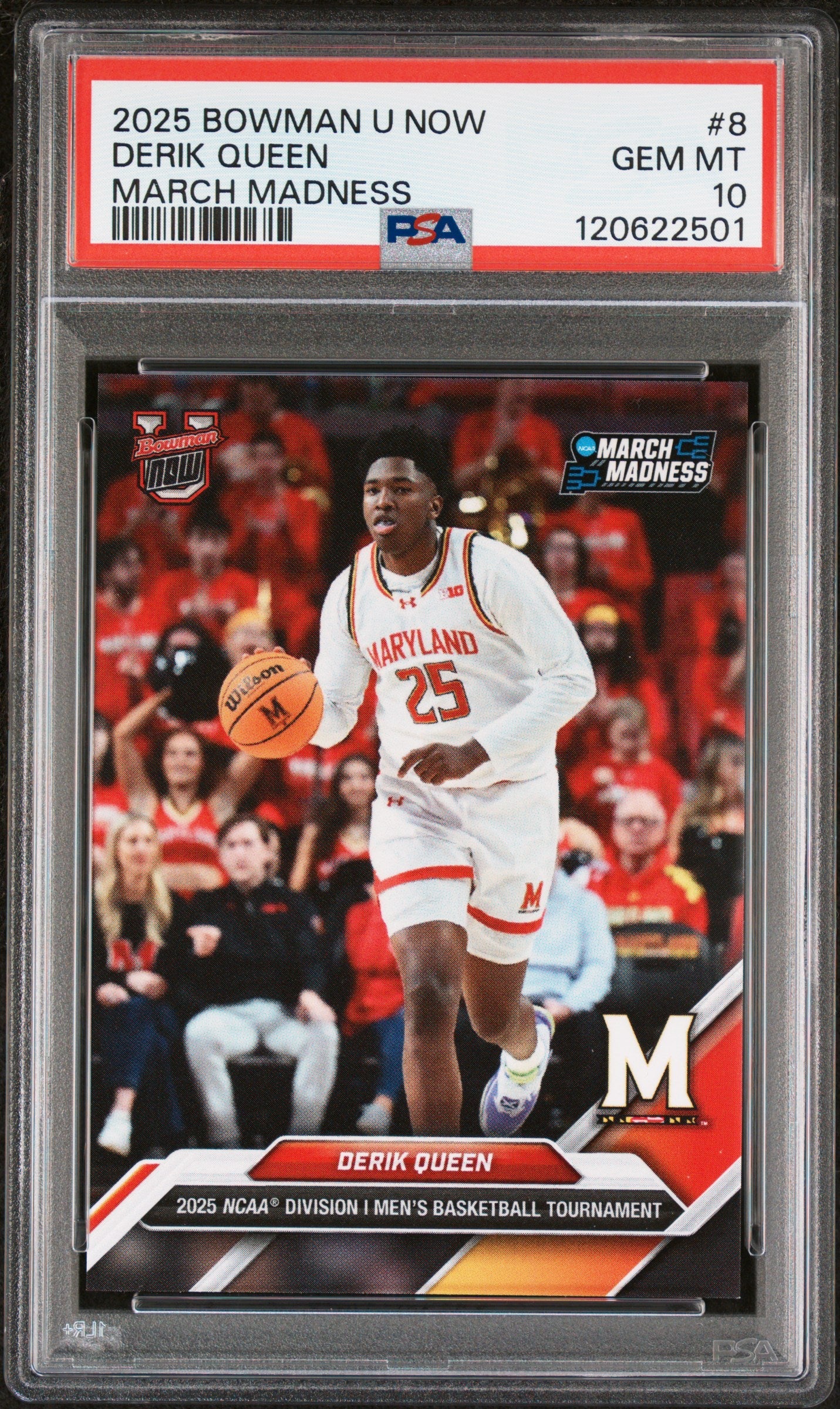 Graded 2025 Topps Bowman U Now Derik Queen #8 March Madness Rookie RC Basketball Card PSA 10 Gem Mint