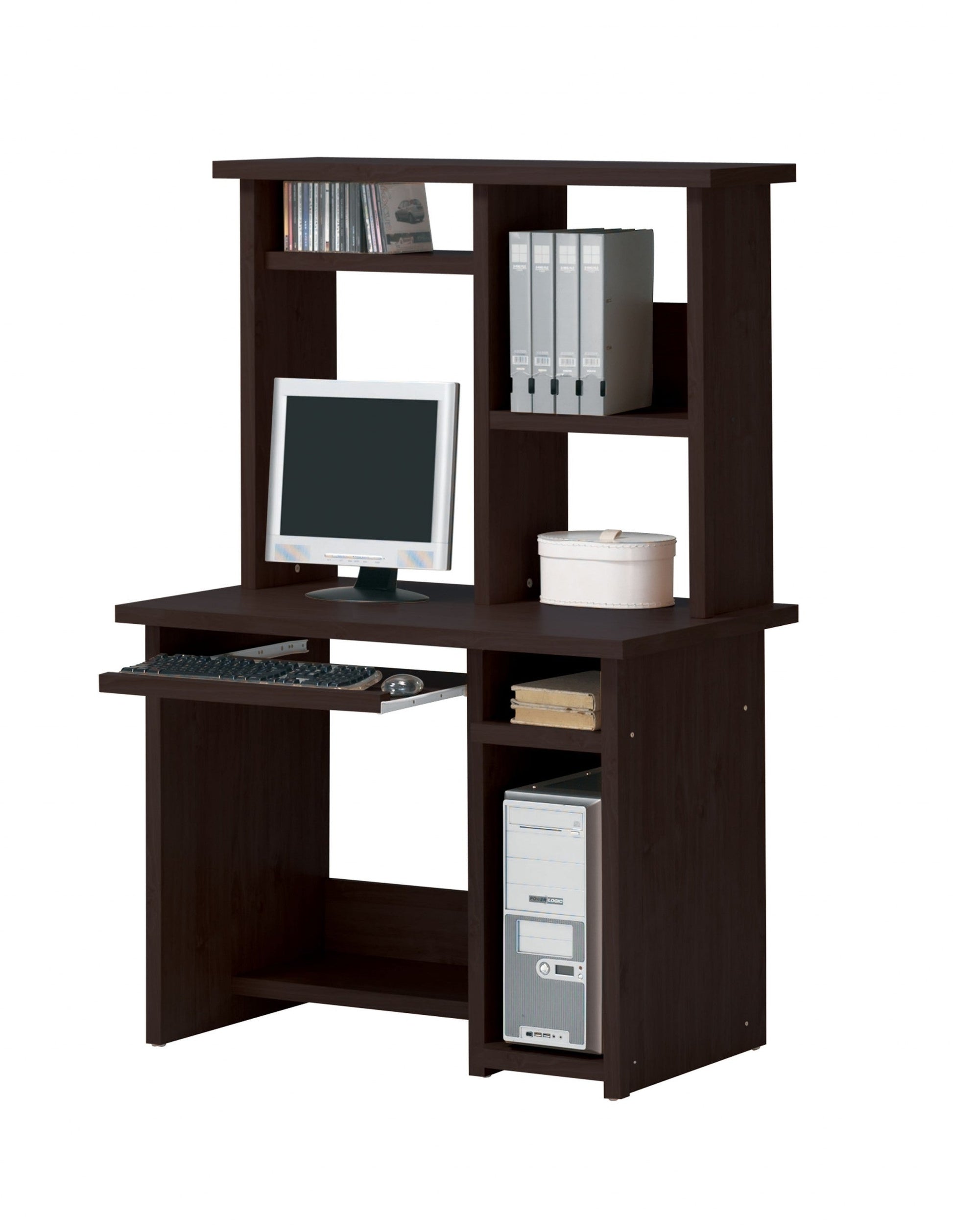 Espresso Wooden Computer Hutch