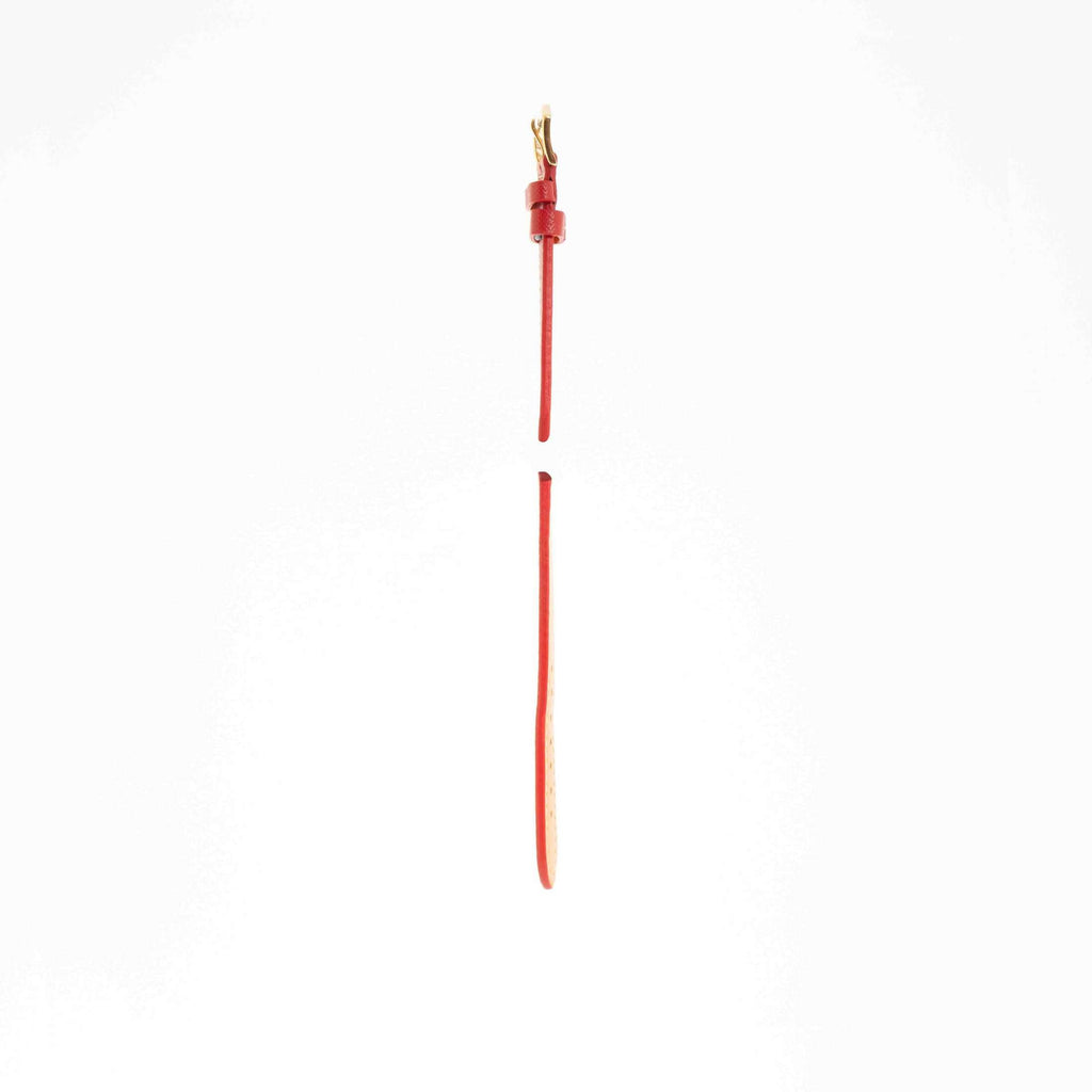 Red Hammered Calfskin Ecru Stitches Watch strap