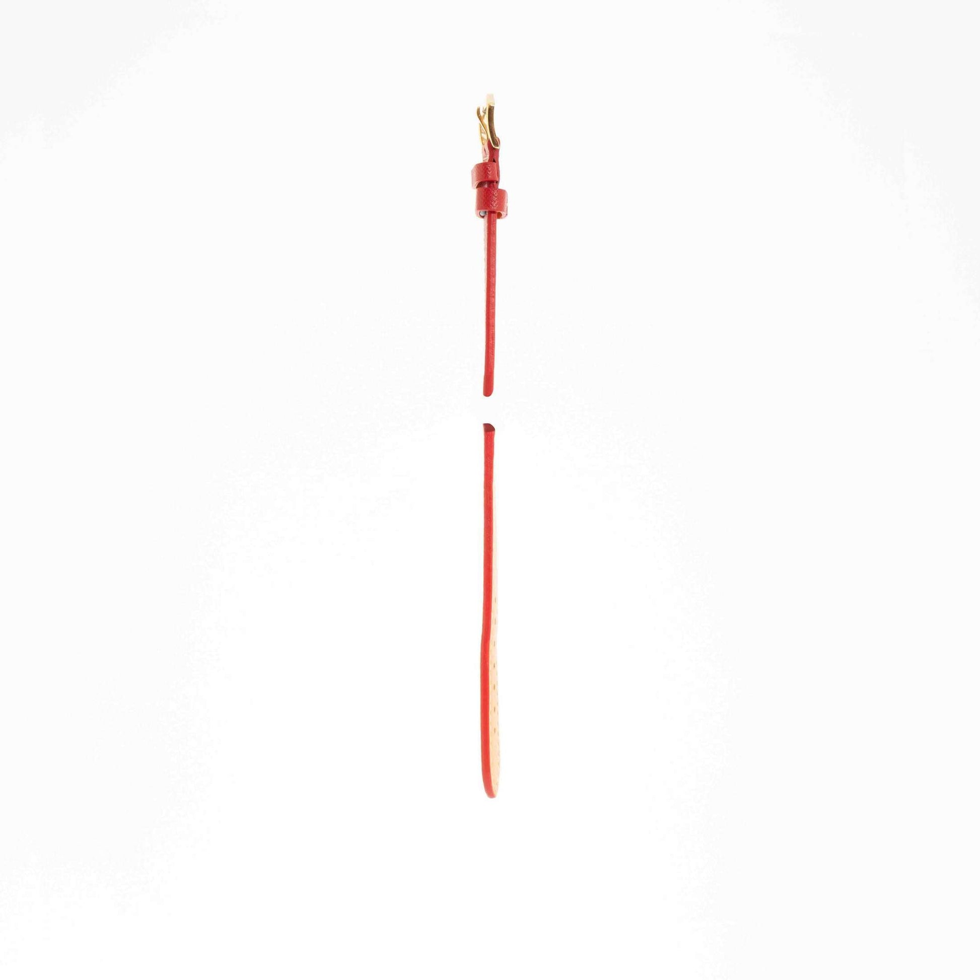 Red Hammered Calfskin Ecru Stitches Watch strap