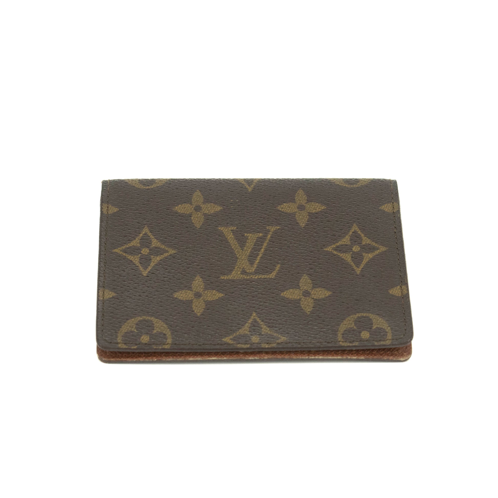 Louis Vuitton Monogram Canvas Brown ID Card Case Wallet #3519