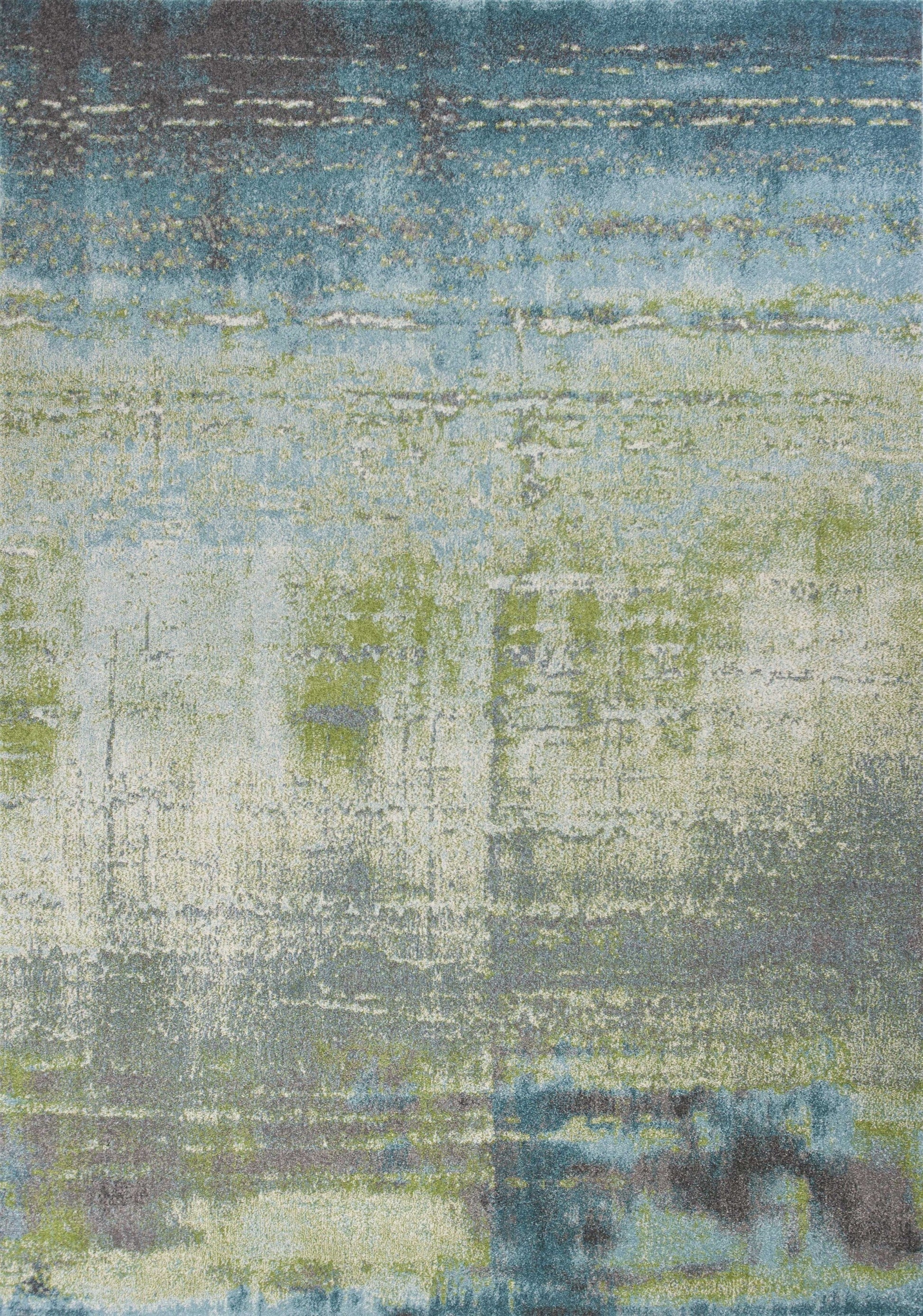 5' X 8' Blue Or Green Abstract Indoor Area Rug