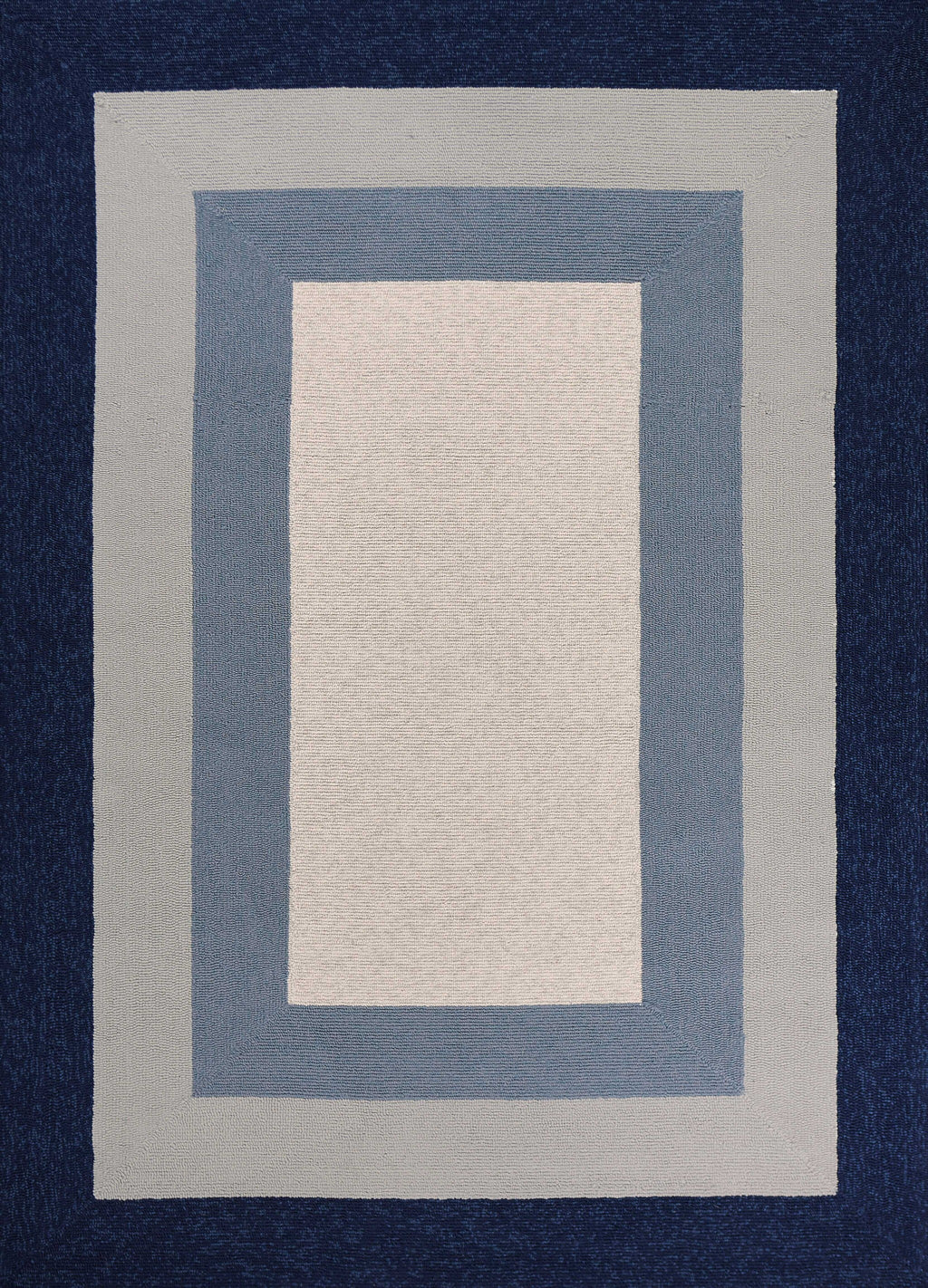 5'x7' Slate Navy Blue Hand Hooked UV Treated Bordered Indoor Outdoor Area Rug