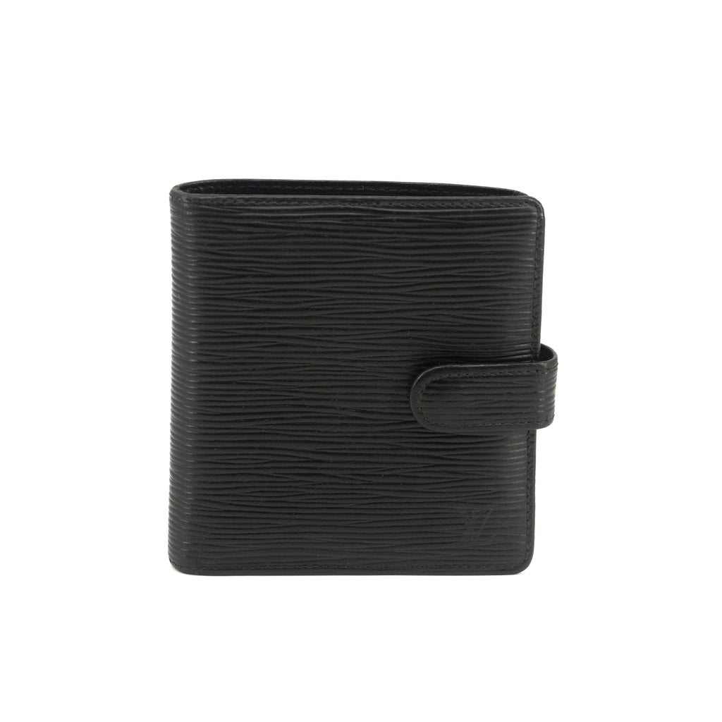 Louis Vuitton Black Epi Compact Bifold Wallet #3530
