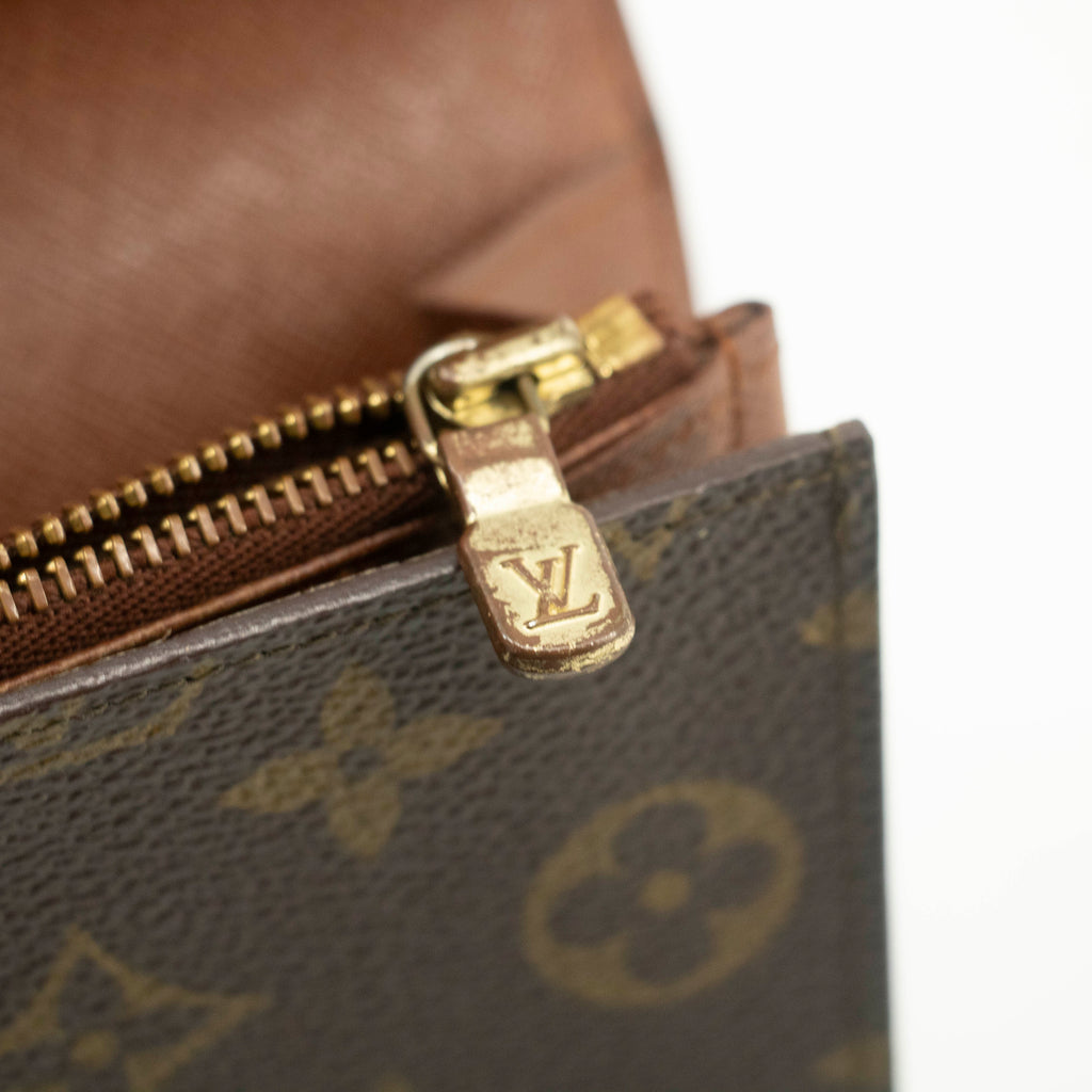 Louis Vuitton Damier Ebene Brown Porte Tresor Wallet #3531