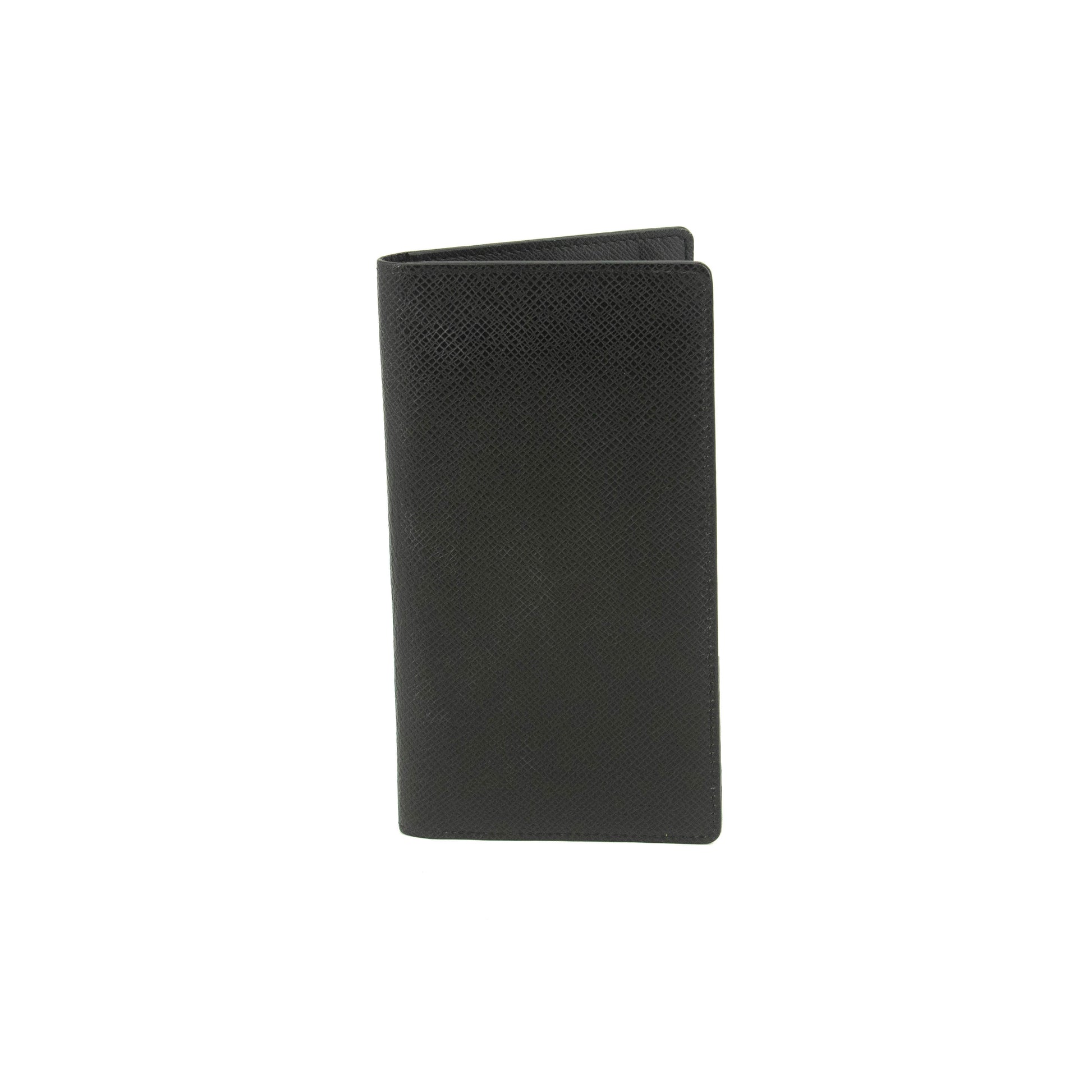Louis Vuitton Black Taiga Leather Long Bifold Wallet #3532
