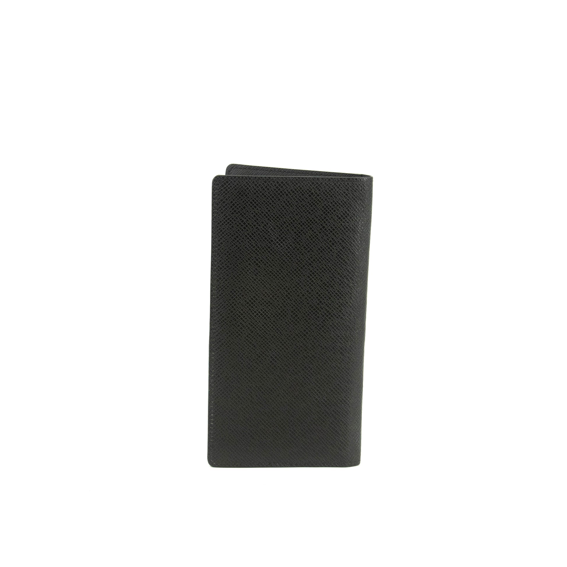 Louis Vuitton Black Taiga Leather Long Bifold Wallet #3532