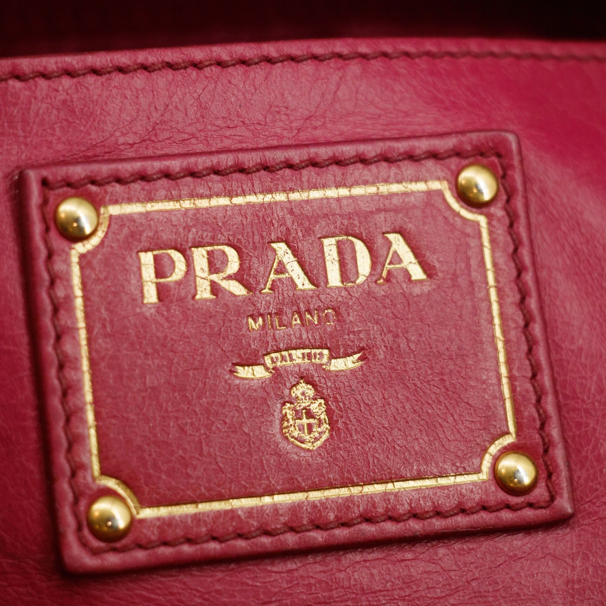 Prada Vitello Shine Pink Leather Bauletto 2Way Shoulder Bag #3543