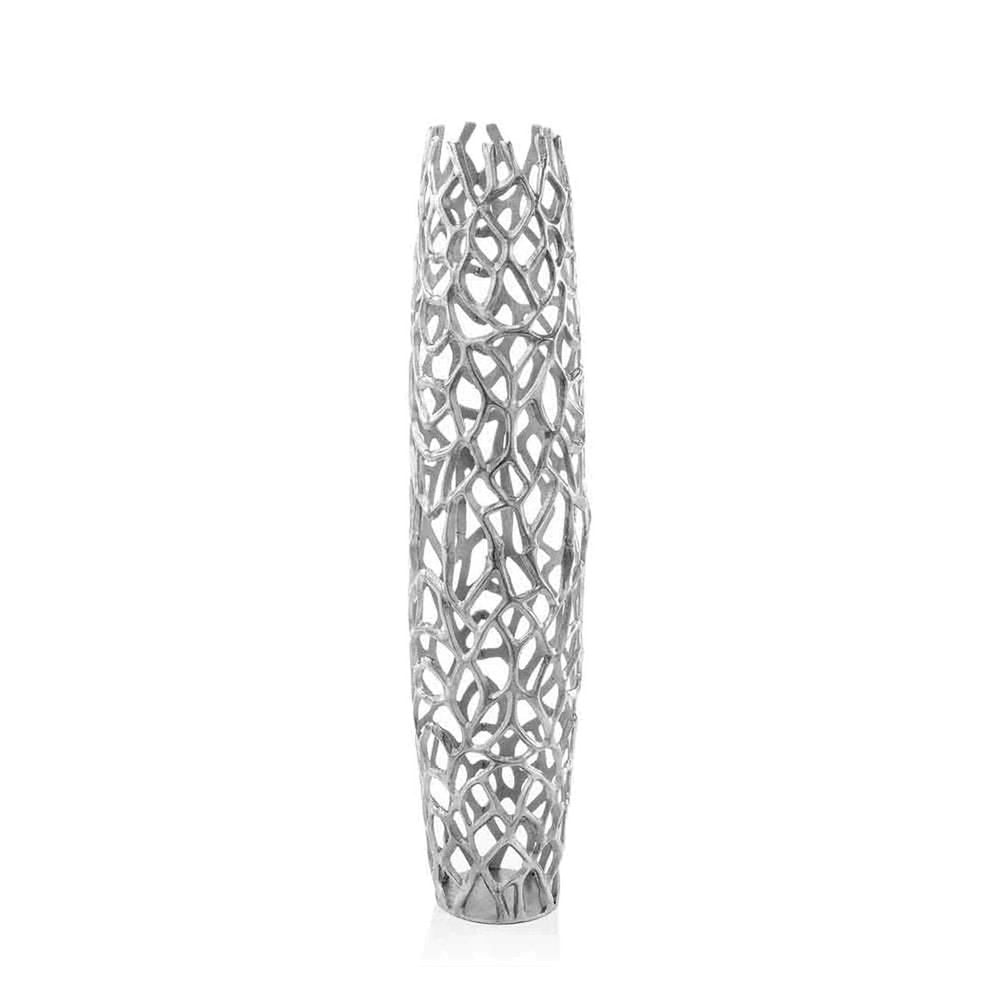 32" Aluminum Gold Twigs Cylinder Floor Vase
