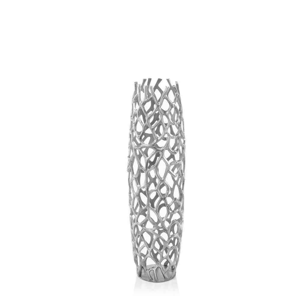 32" Aluminum Gold Twigs Cylinder Floor Vase