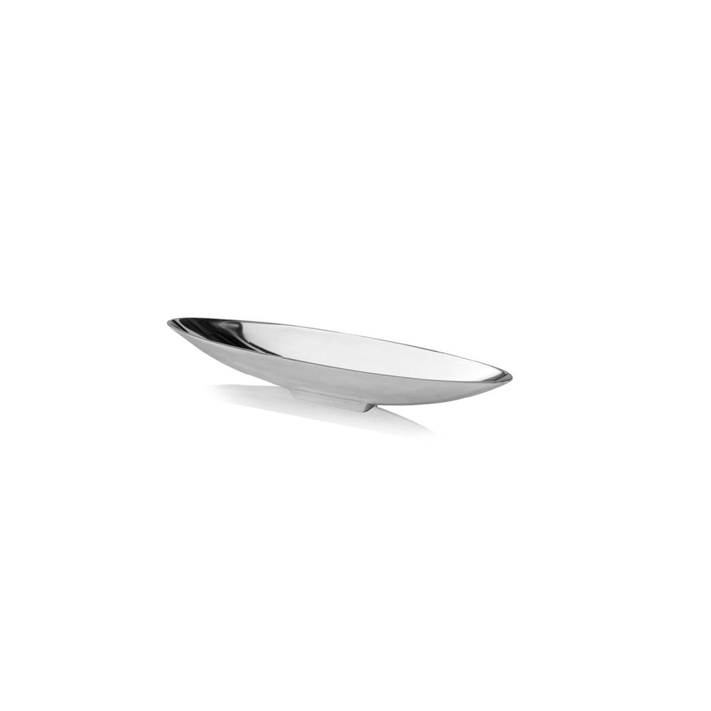 32" Contempo Shiny Silver Long Boat Tray