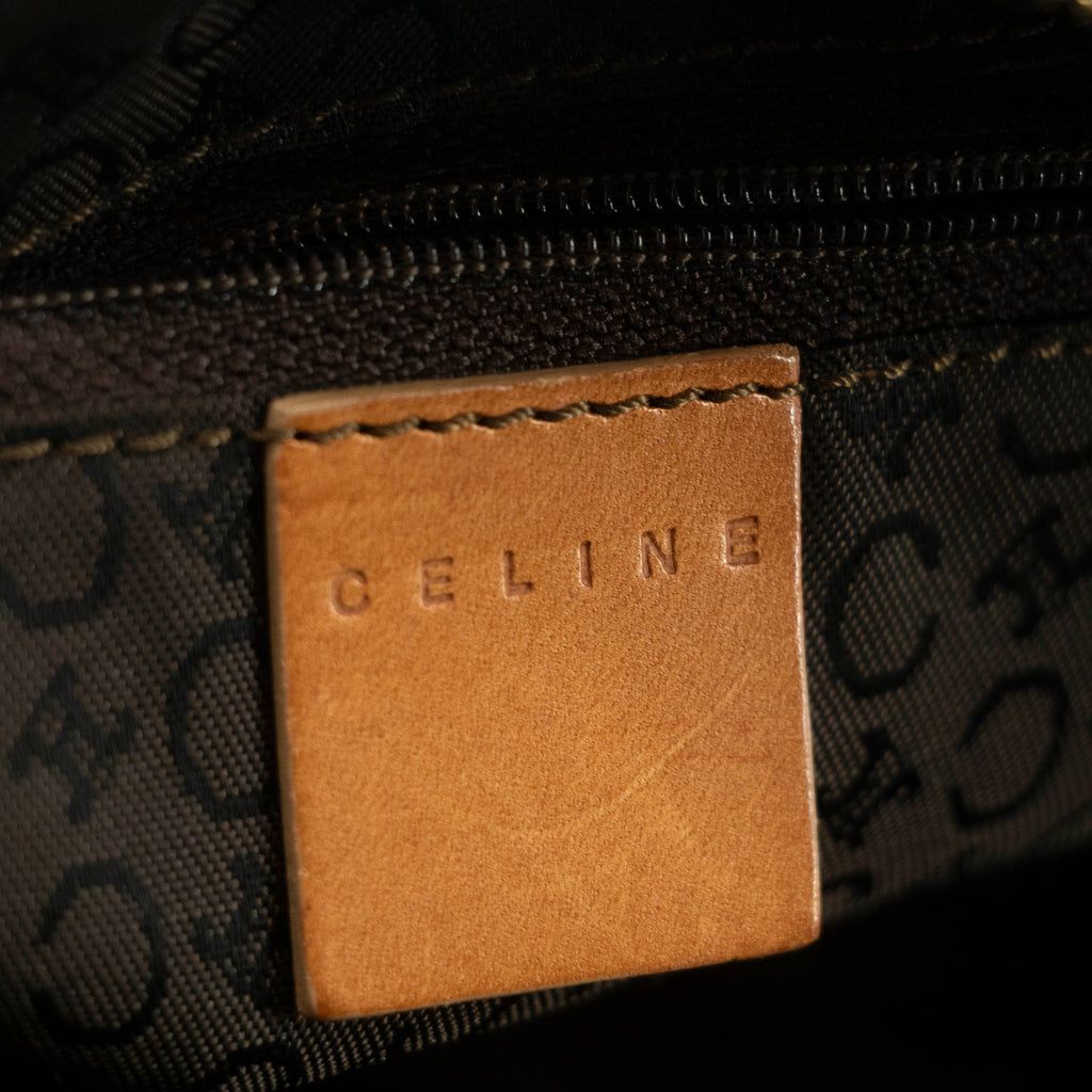 Celine Brown Suede Leather Mini Boston Bag #3563