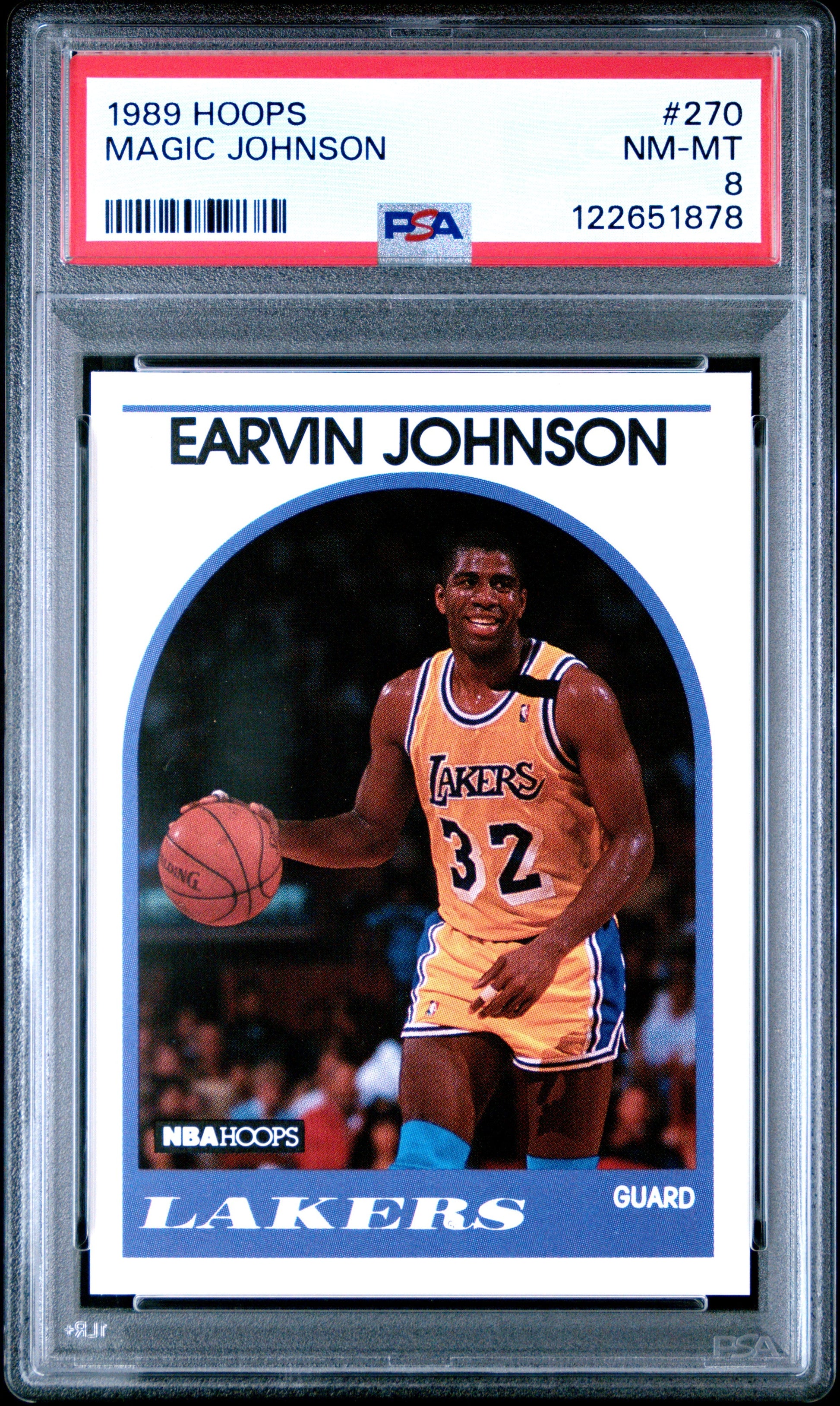 Graded 1989-90 Hoops Earvin Johnson #270 Basketball Card PSA 8 Near Mint