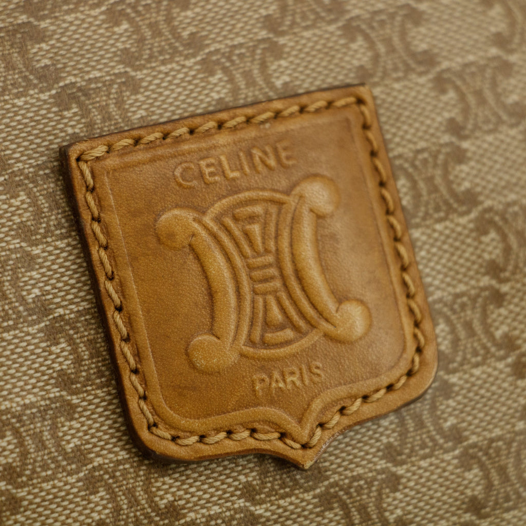 Celine Macadam Beige PVC x Leather Mini Boston Bag  #3567