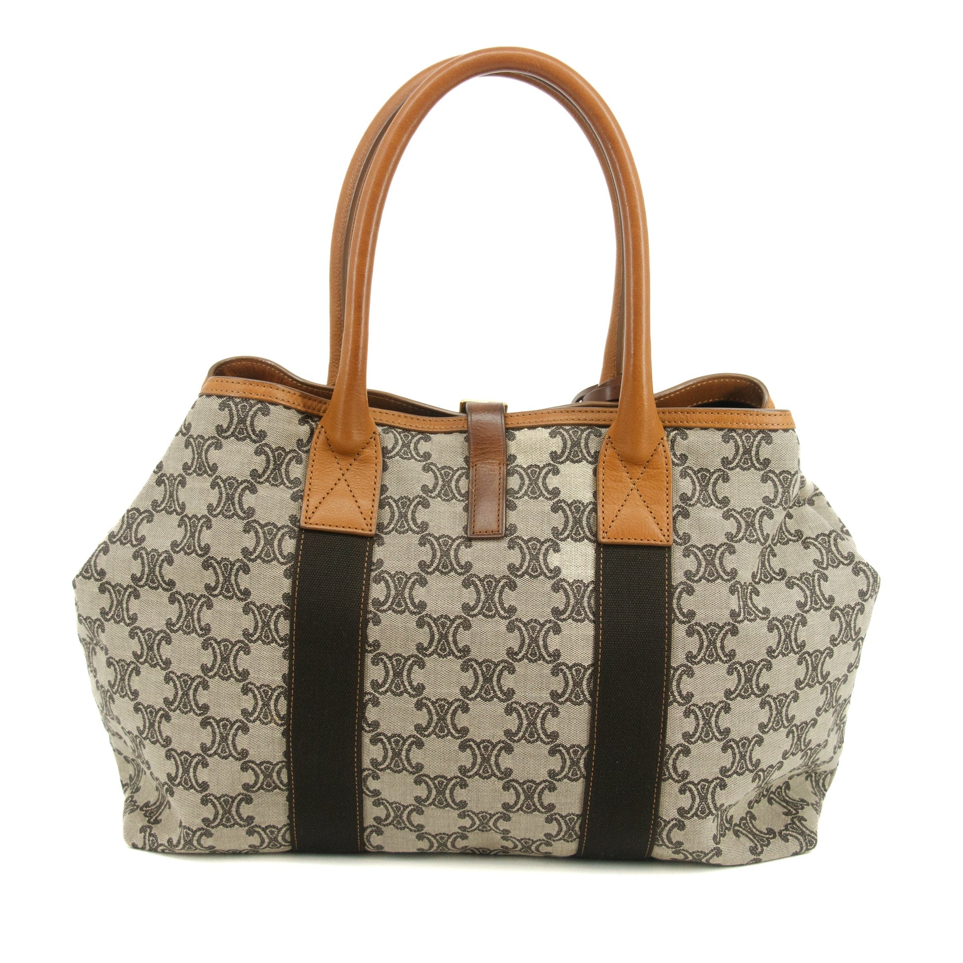 Celine Macadam Canvas x Leather Black Shoulder Bag #3570
