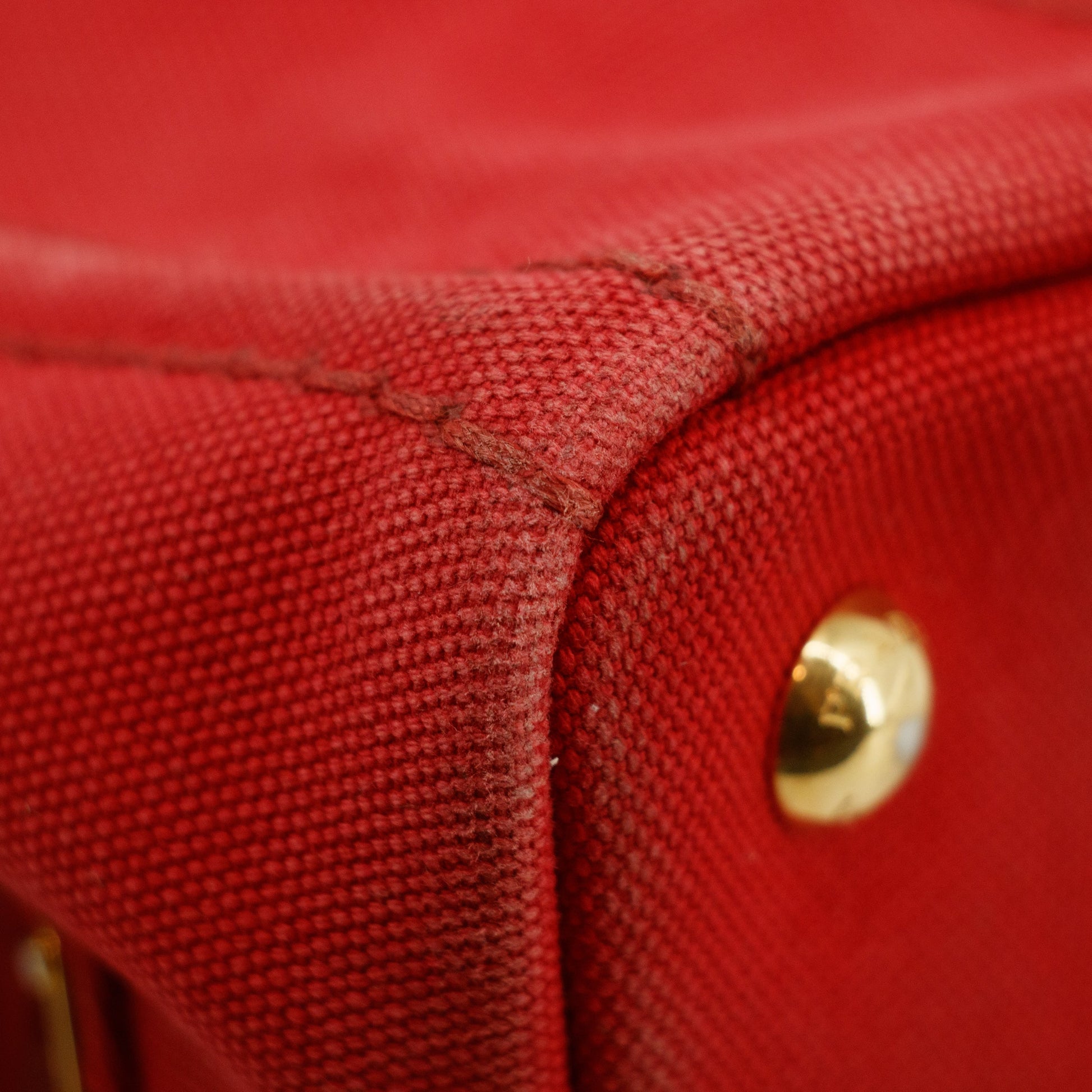 Prada Red Canvas Canapa Logo Tote Bag Small #3574