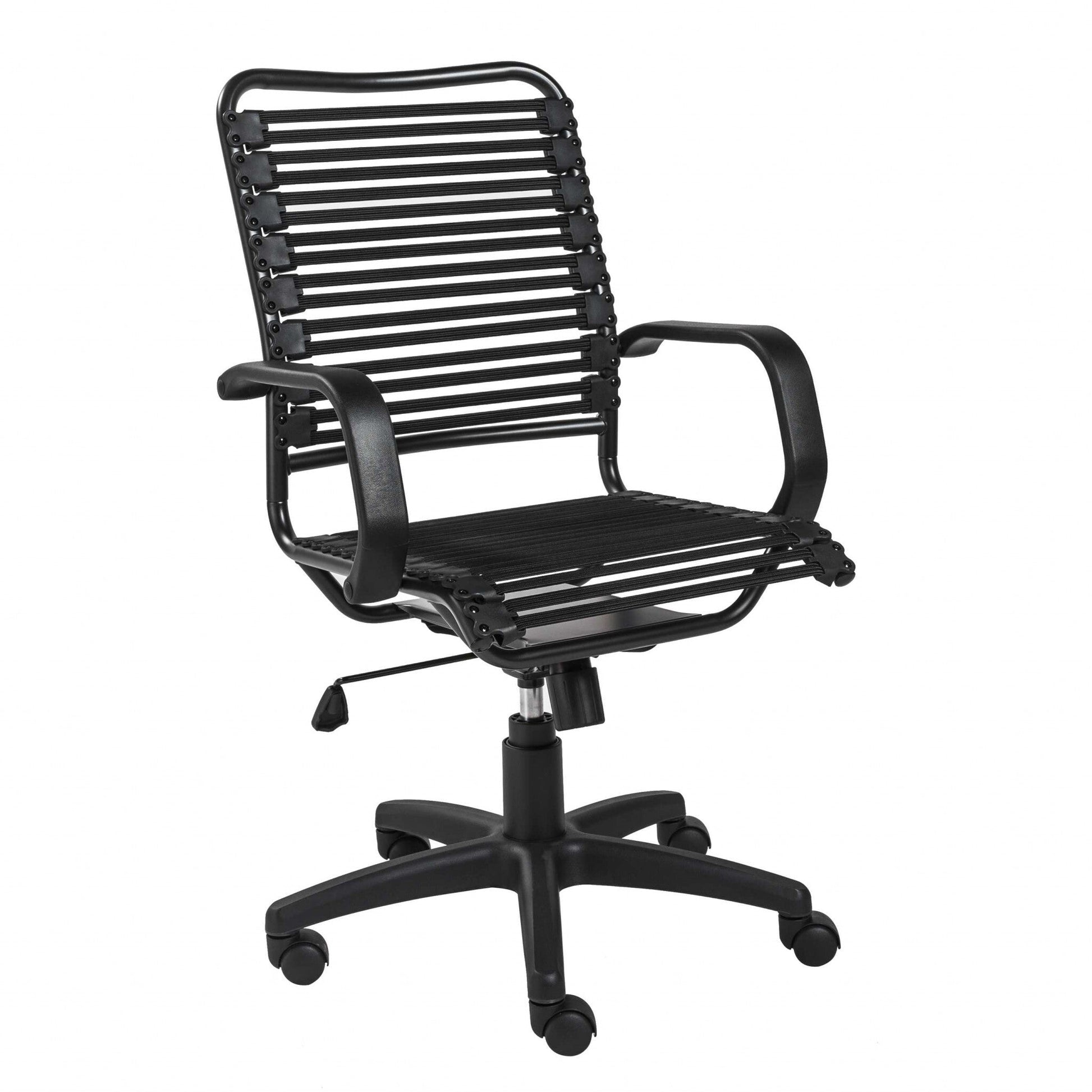 Black Adjustable Swivel Bungee Rolling Office Chair