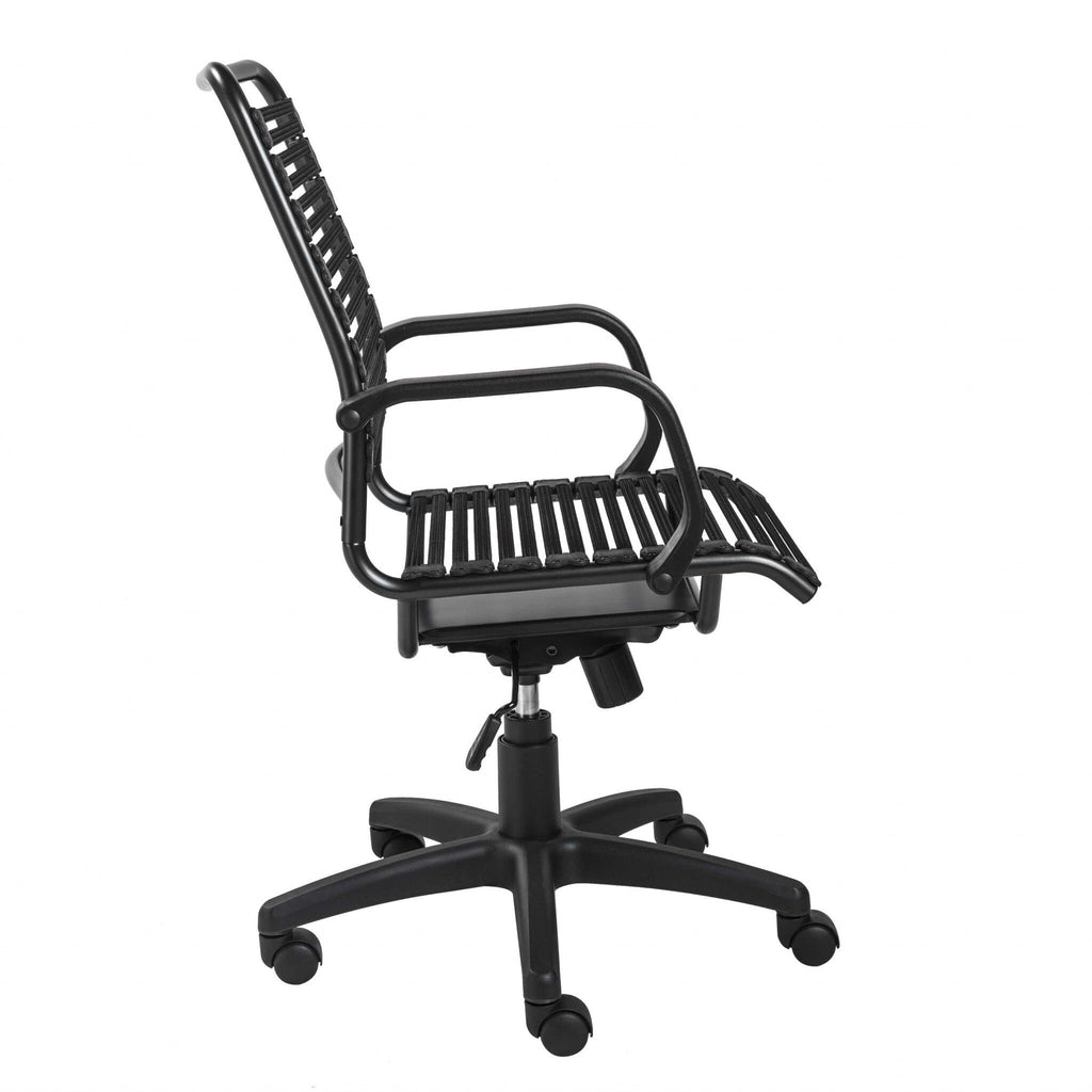 Black Adjustable Swivel Bungee Rolling Office Chair