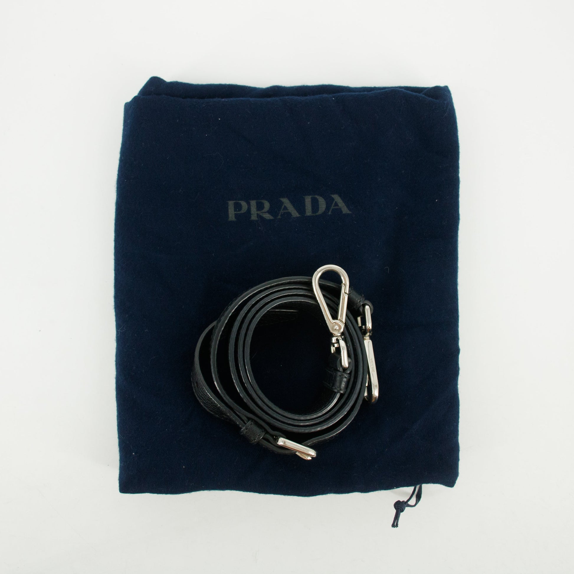 Prada Vitello Phenix Black Top Handle 2Way Shopping Shoulder Bag #3577