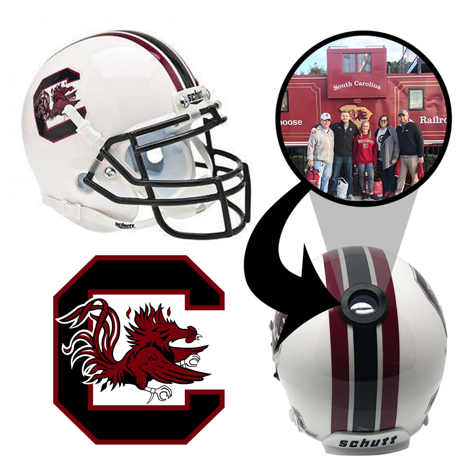 South Carolina Gamecocks College Football Collectible Mini Helmet - Picture Inside - FANZ Collectibles