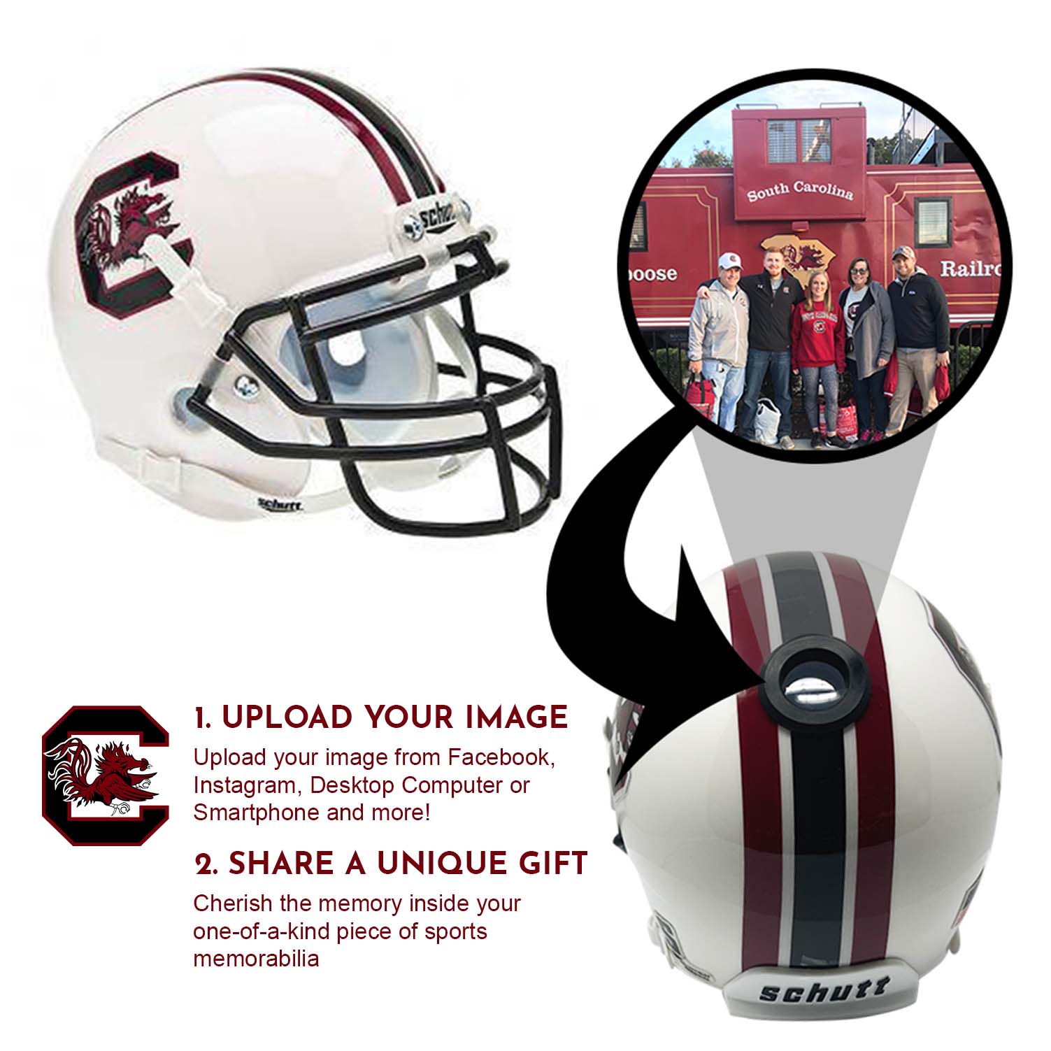 South Carolina Gamecocks College Football Collectible Mini Helmet - Picture Inside - FANZ Collectibles