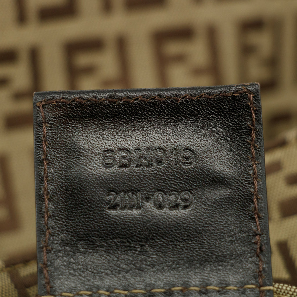 Fendi FF Zucchino Beige Canvas Shoulder Bag #3607